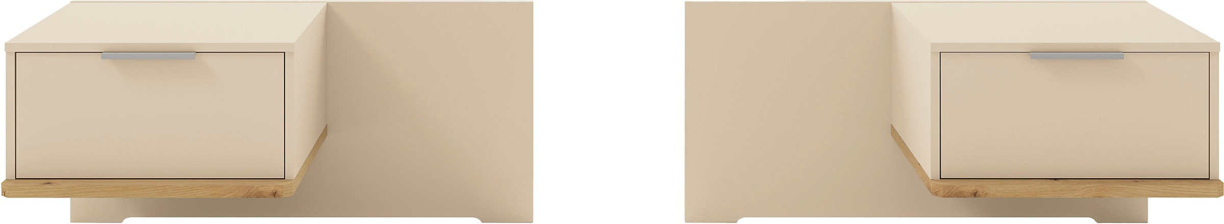 Musterring Nachtschrank »Isabelle«, (Wird als Paar geliefert), Set bestehend aus 2 Konsolen, Unterboden in Eiche, B90 x H43 x T47 cm