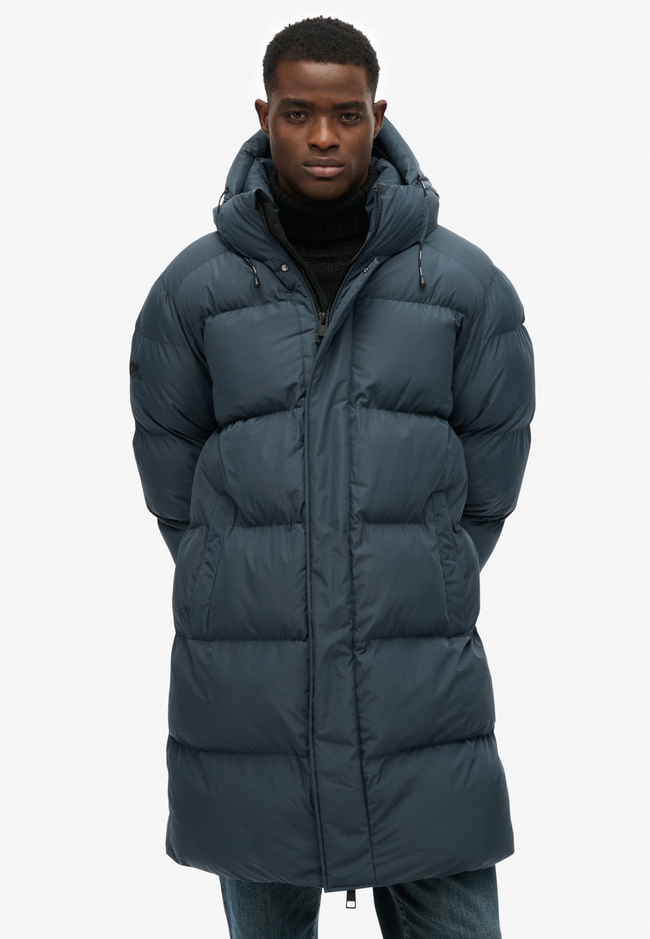 Superdry Steppjacke "HOODED SPORTS PUFFER MID JKT" mitKapuze günstig online kaufen