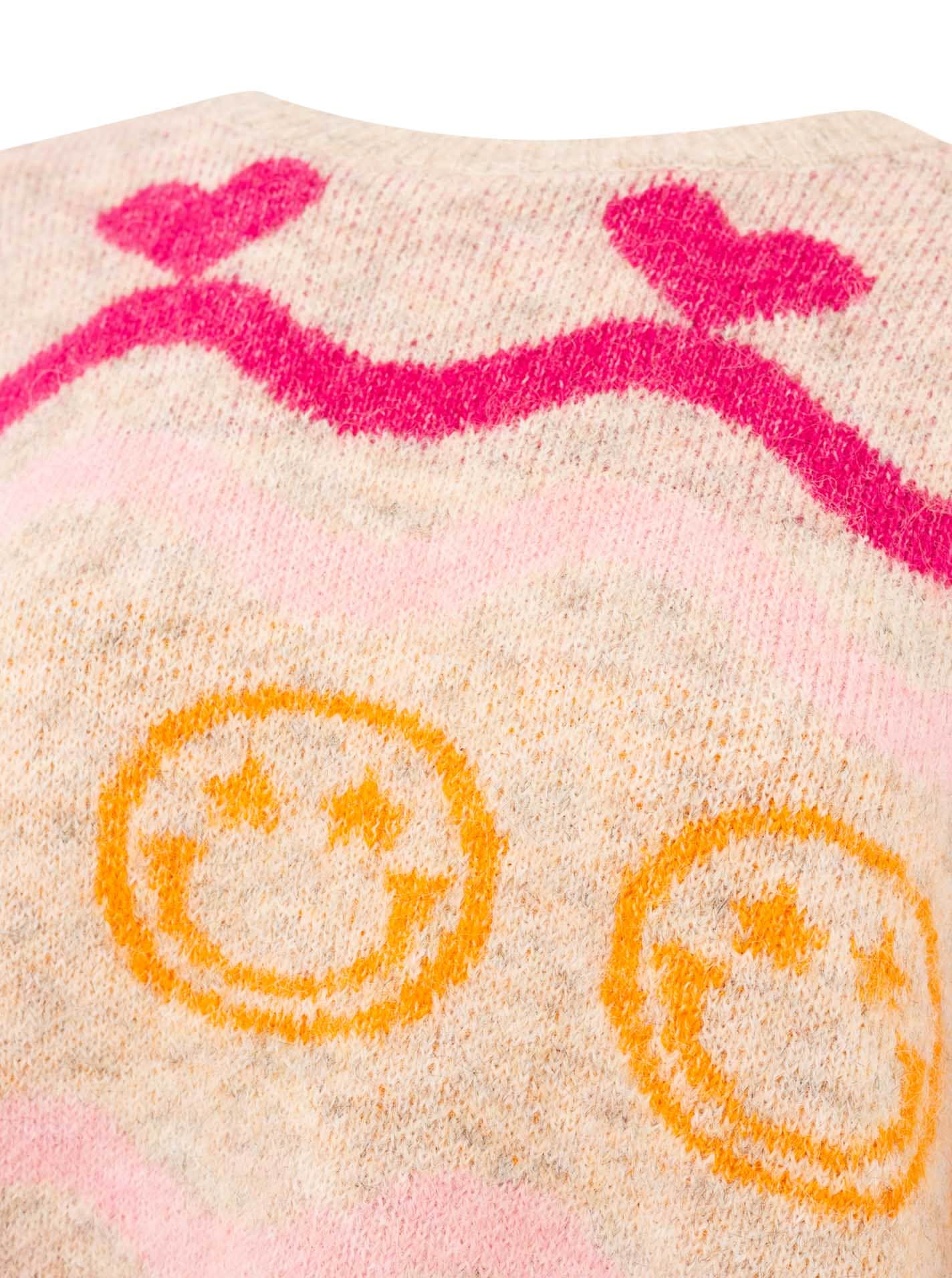 Zwillingsherz Strickpullover »"Cozy Love"« allover Motiv in Neon, oversize, überschnittene Schultern, Rundhals