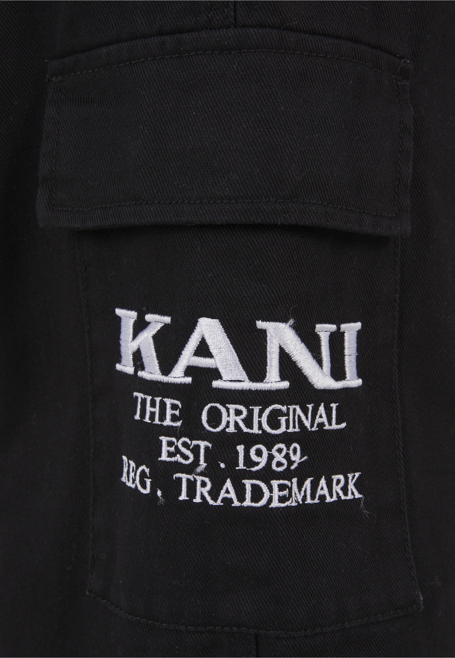 Stoffhose KARL KANI "Karl Kani Damen KK Denim K Cargo Pants", Damen, Gr. XXS, US-Größen, schwarz, 100% Baumwolle, loose fit, Hosen Stoffhose 3