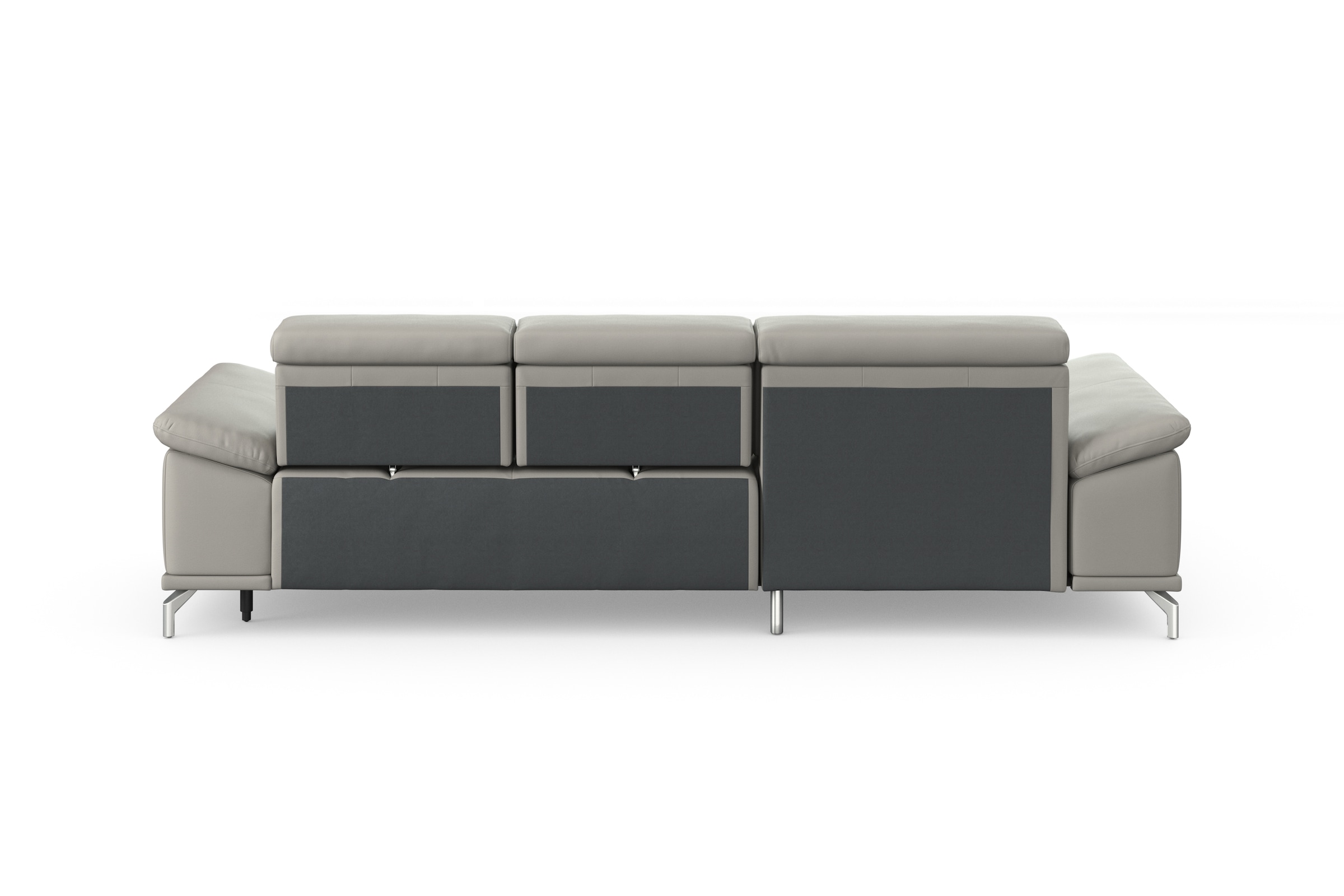 sit&more Ecksofa »Cabrio L-Form, mit Sitztiefenverstellung, Arm- und Kopfteilverstellung«, 2 Nierenkissen, Federkern, optional Bettfunktion und Stauraum