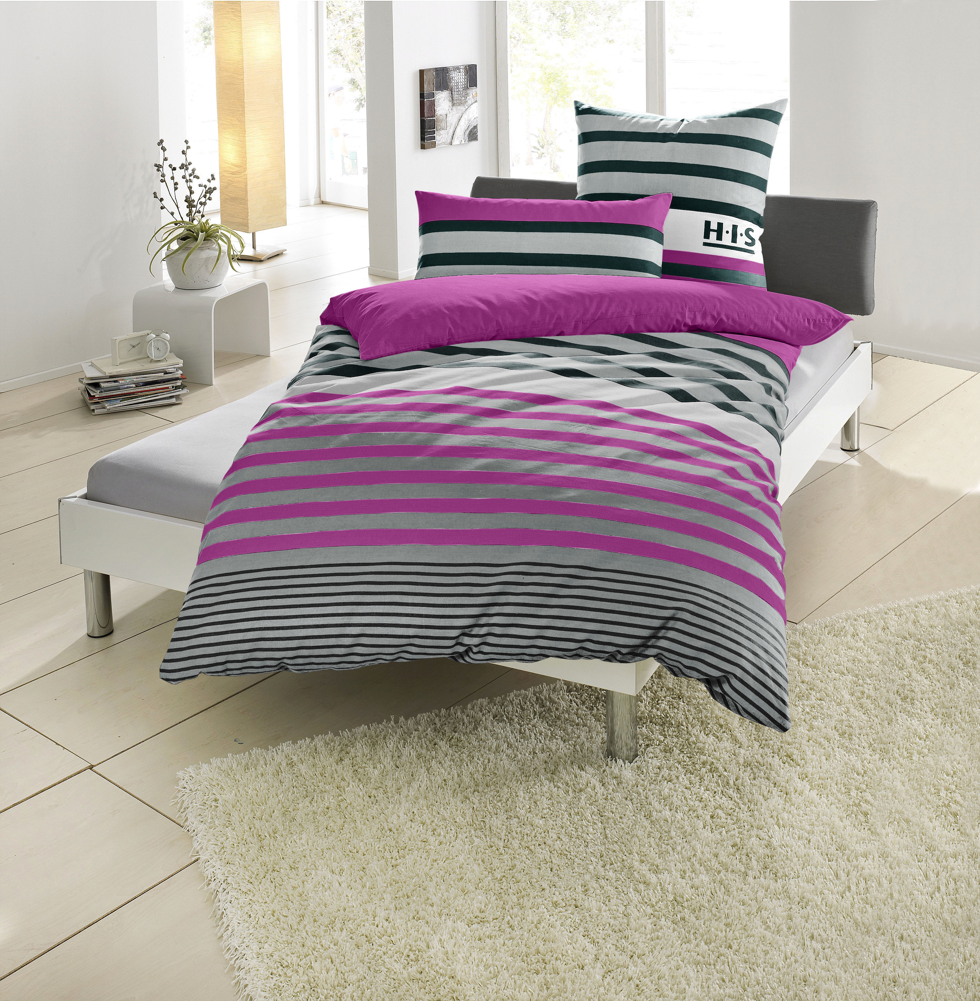 OTTO home Bettwäsche "Majoran" 2 Stk. gestreifte Bettwäsche in 4 Qualitäten, Marke H.I.S by OTTO home