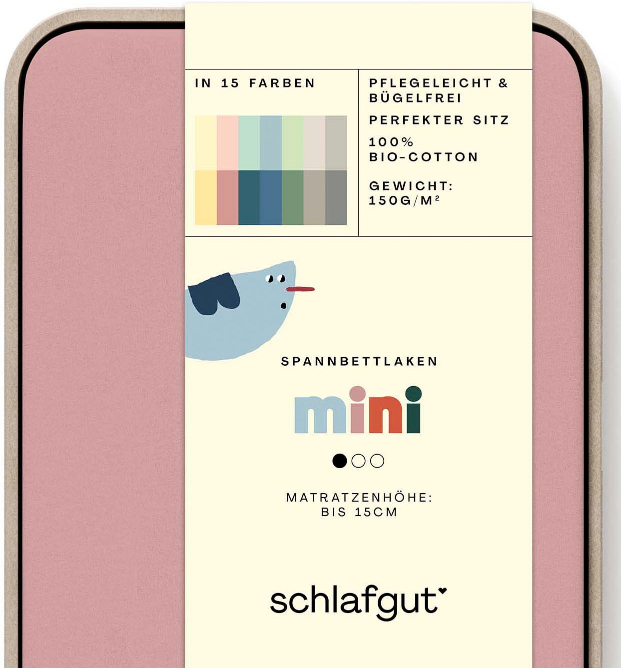 Spannbettlaken SCHLAFGUT, lila, Jersey, Obermaterial: 100% Baumwolle, Bettlaken, "Casual Mini Spannbettlaken", für Kinder, MADE IN GREEN by OEKO-TEX