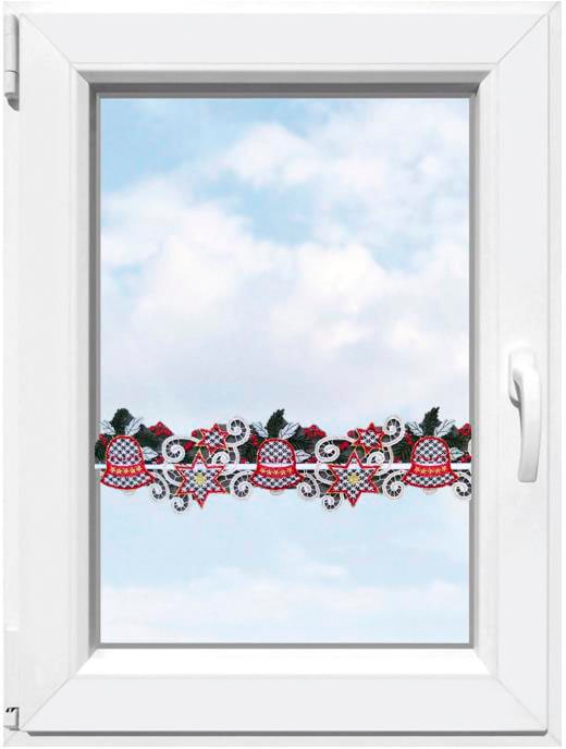 Stickereien Plauen 1100000002199 "Glocken" Stangendurchzug 1 Stk. tlg. Fensterdekoration "Glocken"