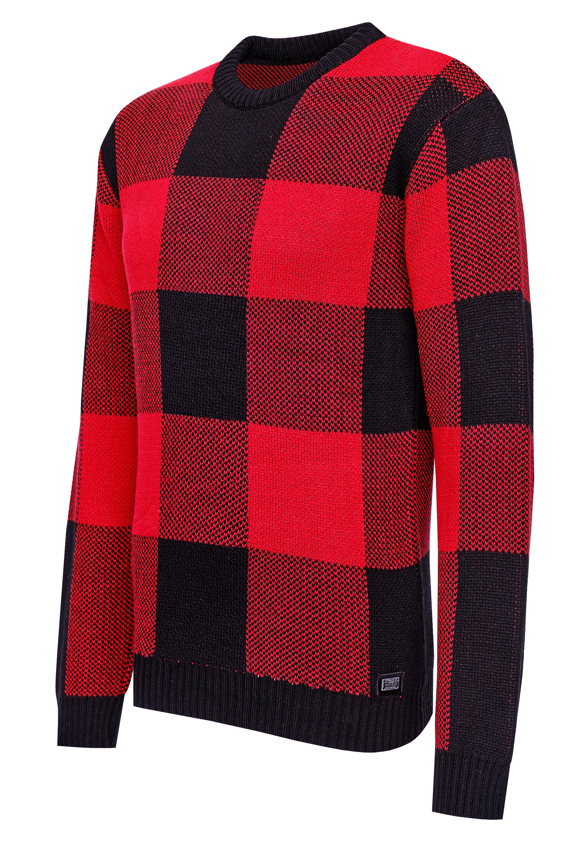 Rusty Neal Strickpullover, mit karierter Musterung