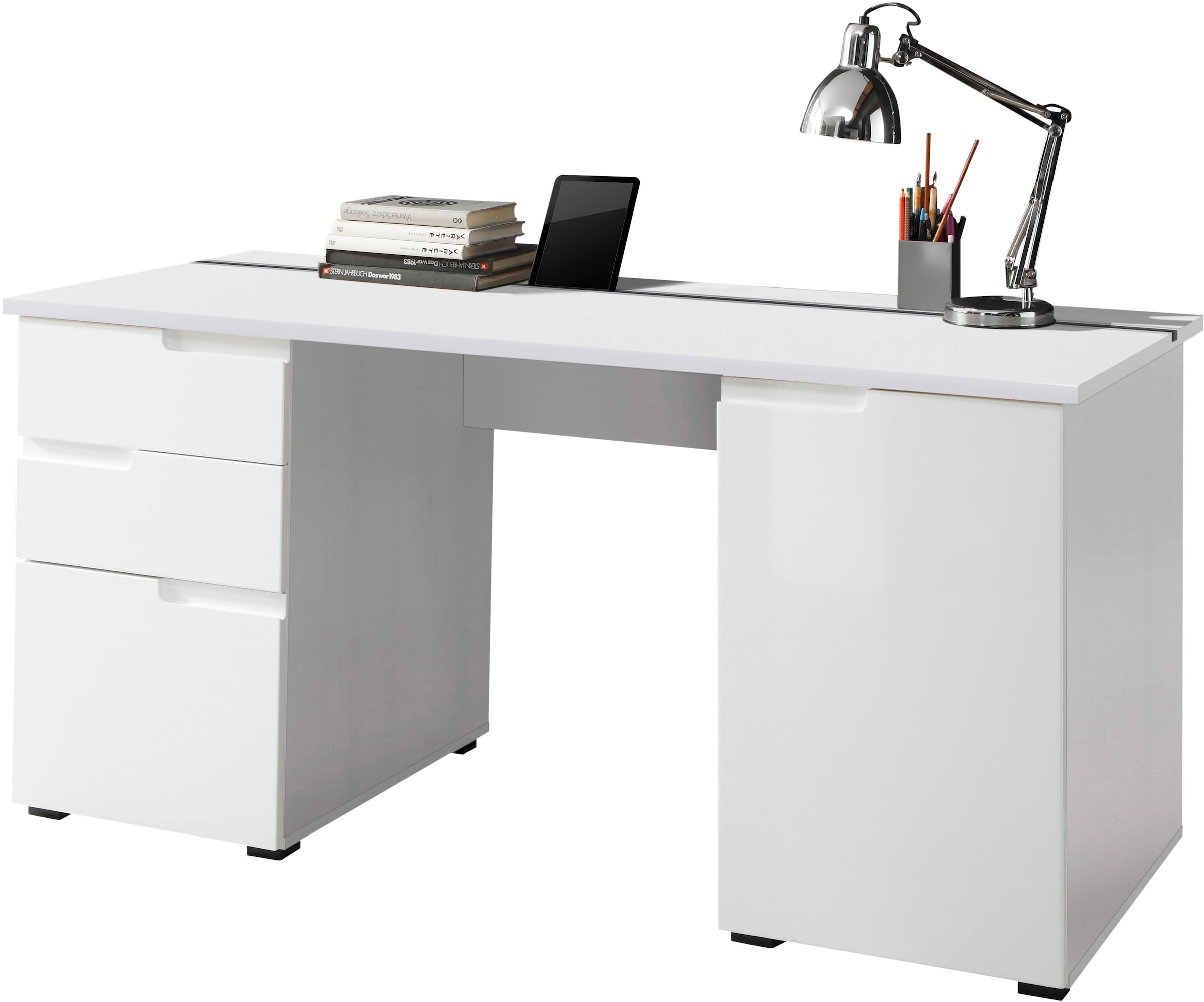 BEGA OFFICE Schreibtisch "Spice", Home Office Desk mit Griffmulden, in 2 Breitenvarianten