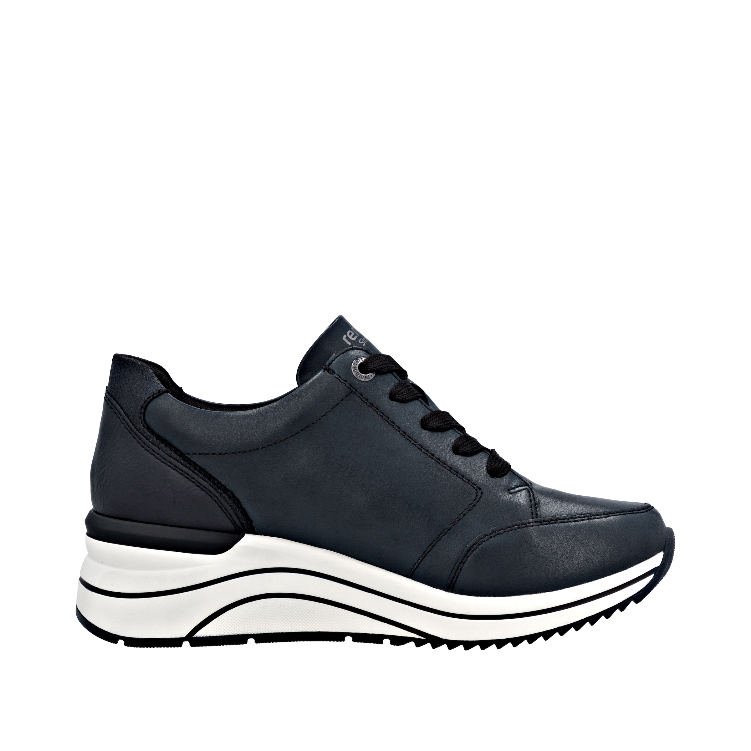 Remonte Keilsneaker, Freizeitschuh, Halbschuh, Schnürschuh mit goldfarbenem Logoanhänger