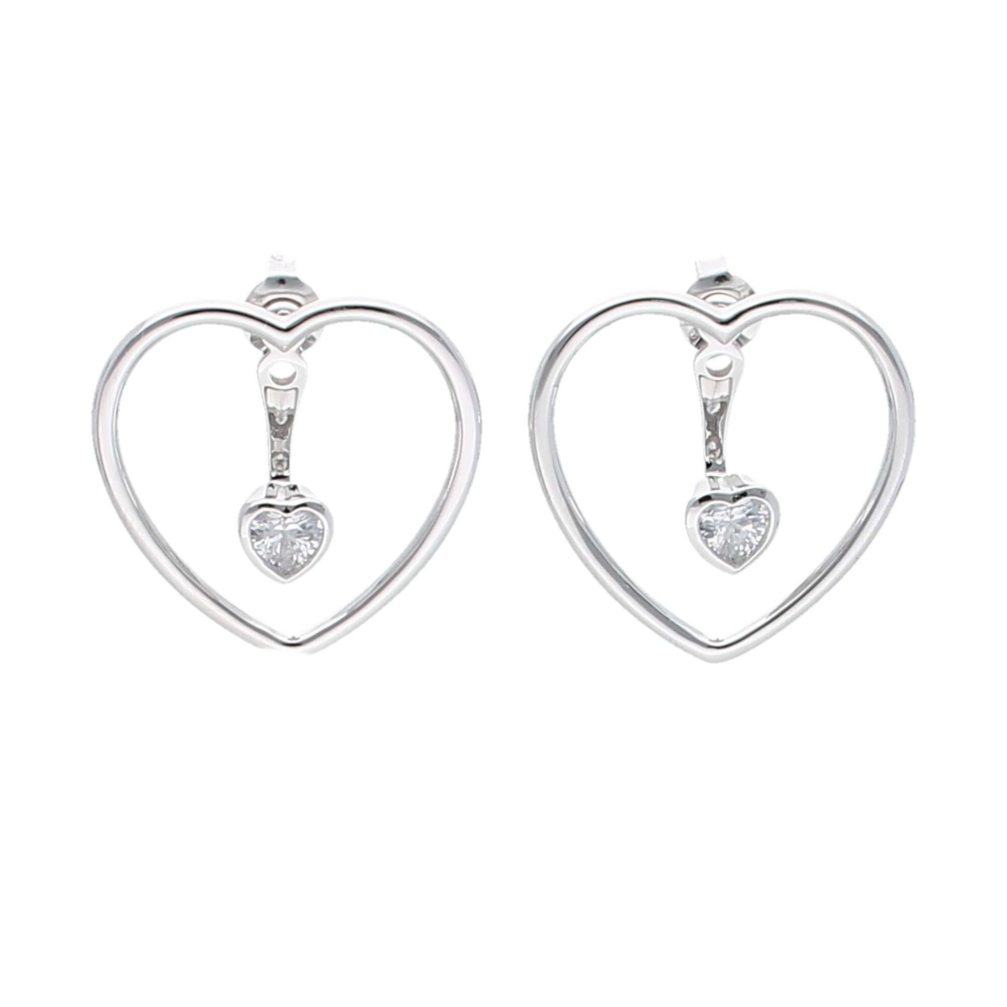Steine Jewel 925« Zirkonia »zweiteilig Paar glanz Ohrstecker Smart Silber Herz