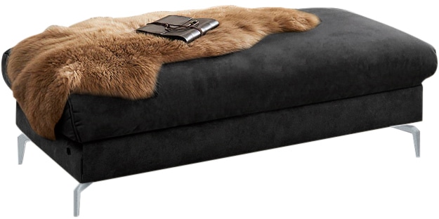 W.SCHILLIG Polsterhocker "piedroo, Designsofa mit tollem Sitzkomfort, bequem, L-Form" Füße in Silber matt