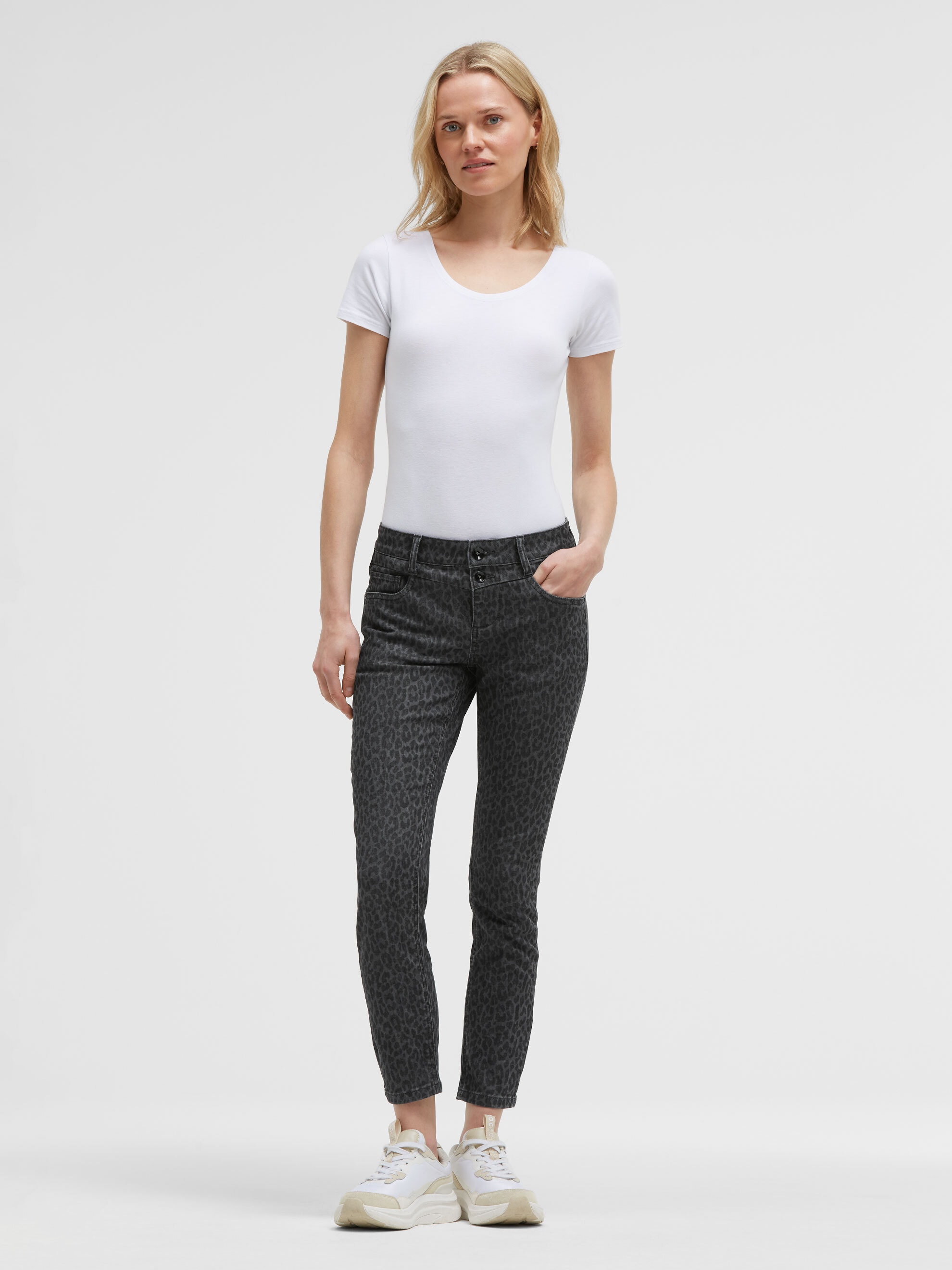 SOCCX Slim-fit-Jeans mit verkürztem Bein