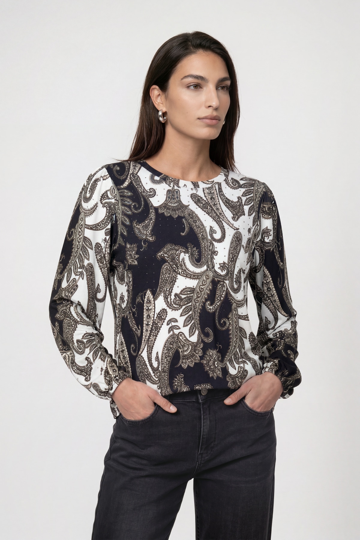 Monari Langarmshirt "Shirt Paisley allover" Regular fit mit Paisleymuster