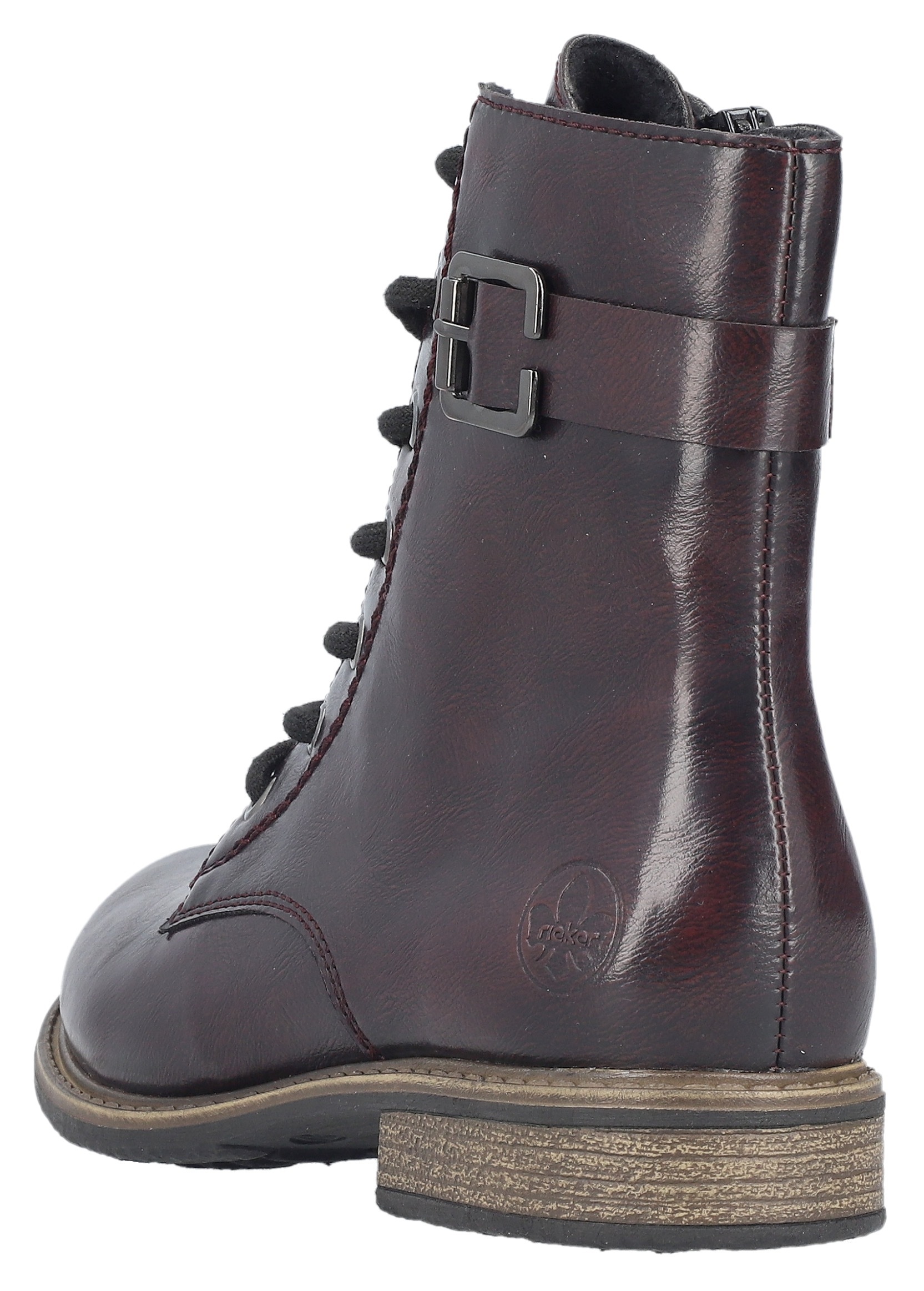 Rieker Schnürstiefelette  Schnürboots, Blockabsatz, mit Reißverschluss für leichtes Anziehen