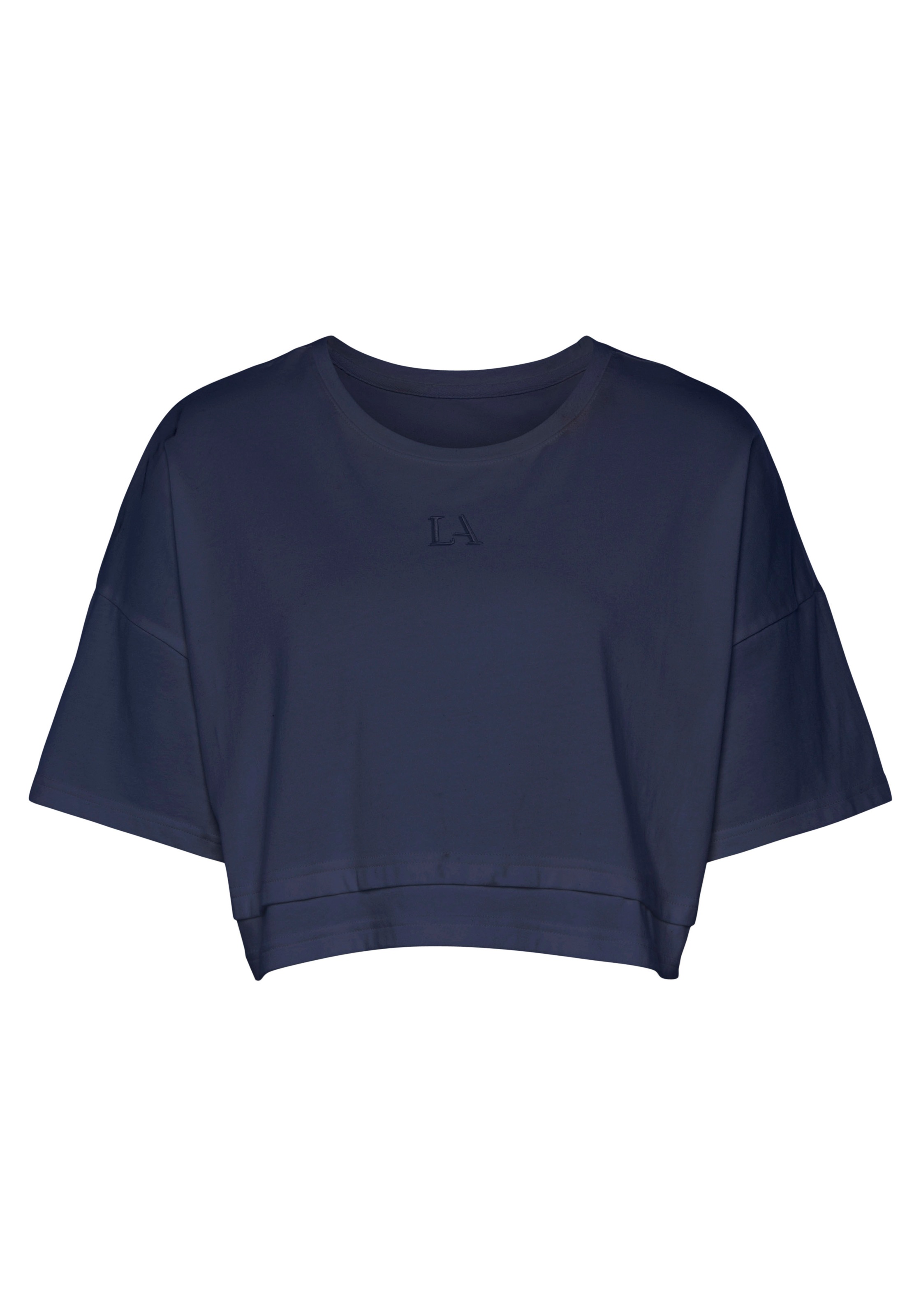LASCANA Kurzarmshirt, mit kastigem Schnitt und Lagen-Look günstig online kaufen