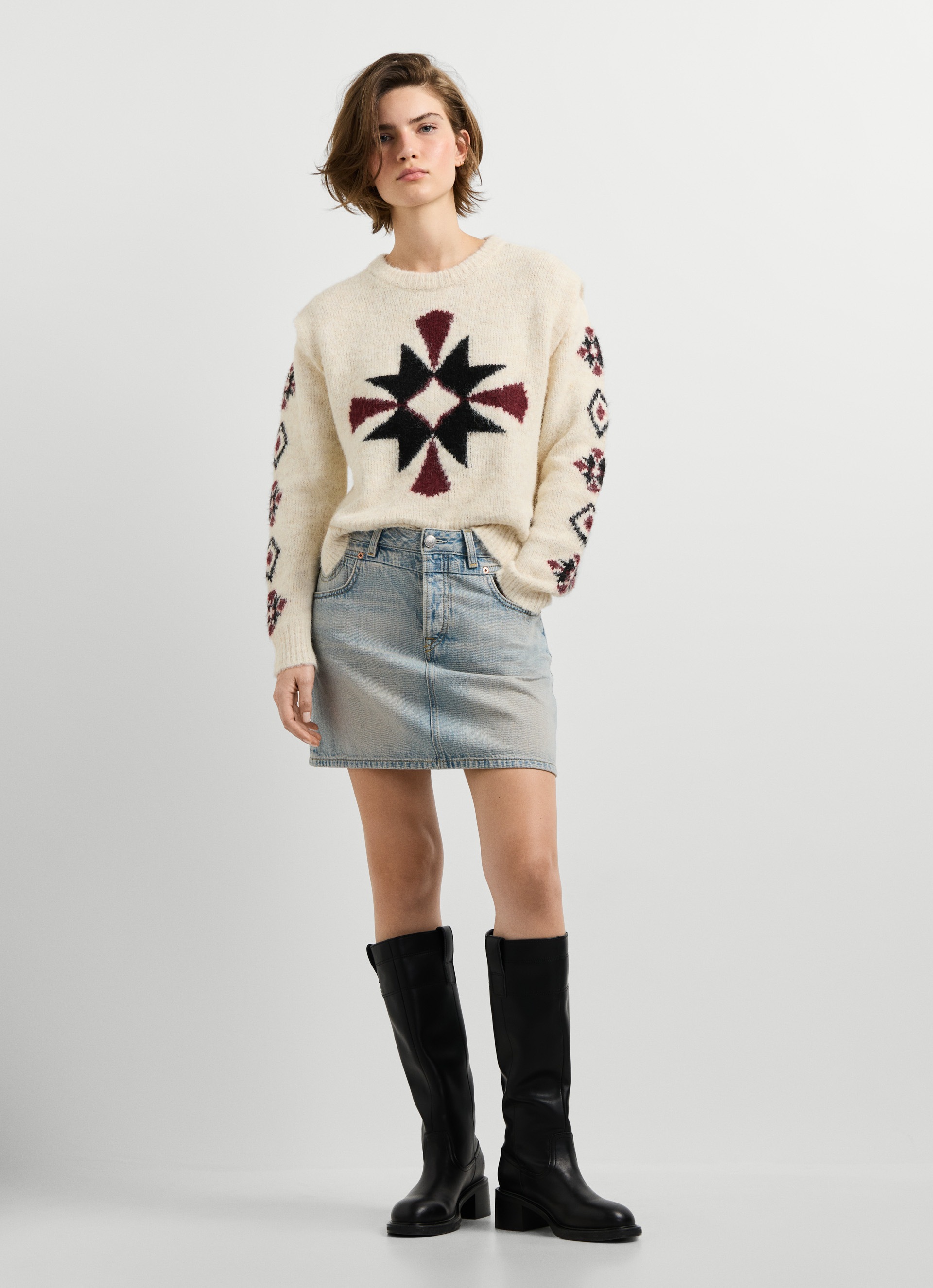 Pepe Jeans Strickpullover »AUDREY« mit betonter Schulterpartie, Rundhals