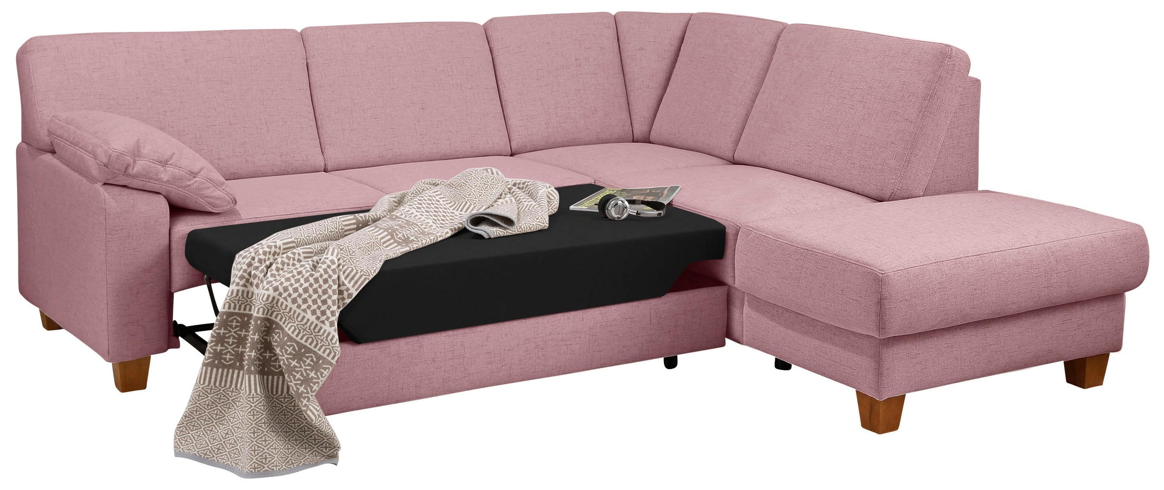 Home affaire Ecksofa »Belfort L-Form«, mit Federkern, wahlweise mit Bettfunktion und Stauraum
