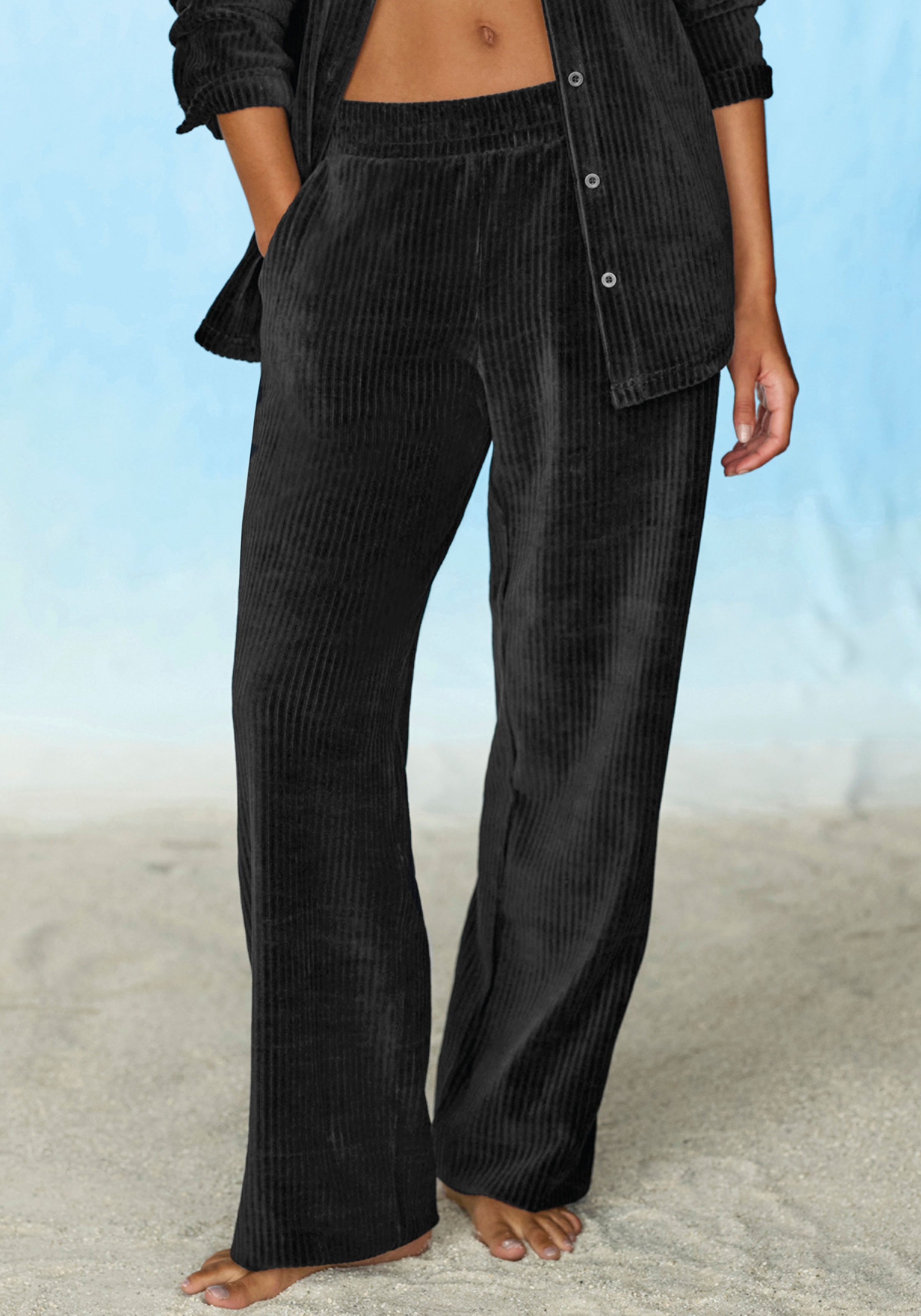 Buffalo Loungehose  mit weicher Cord-Struktur