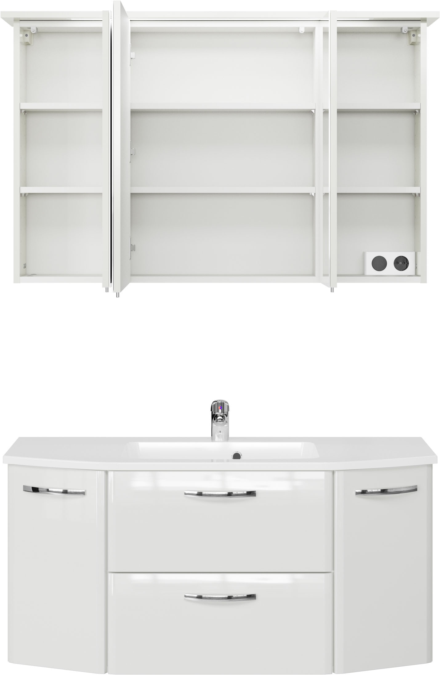 Saphir Badmöbel-Set »Quickset 326, 3-teilig, mit Keramikwaschtisch« 3 Stk. tlg.