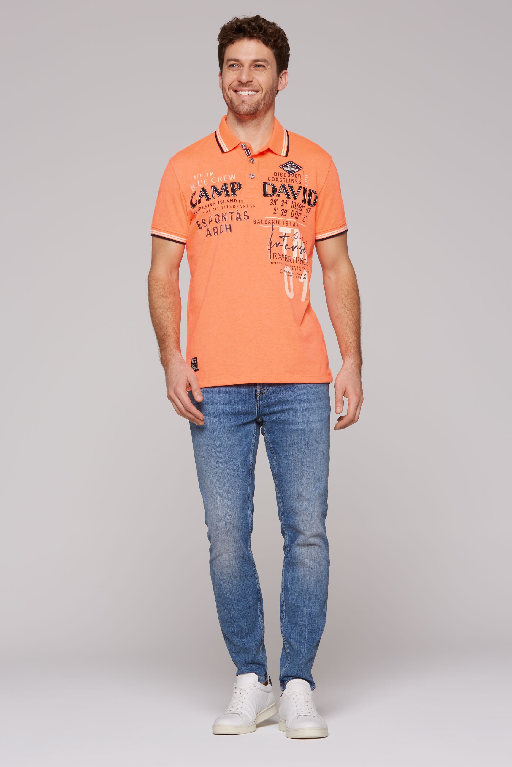 CAMP DAVID Poloshirt, mit Seitenschlitze