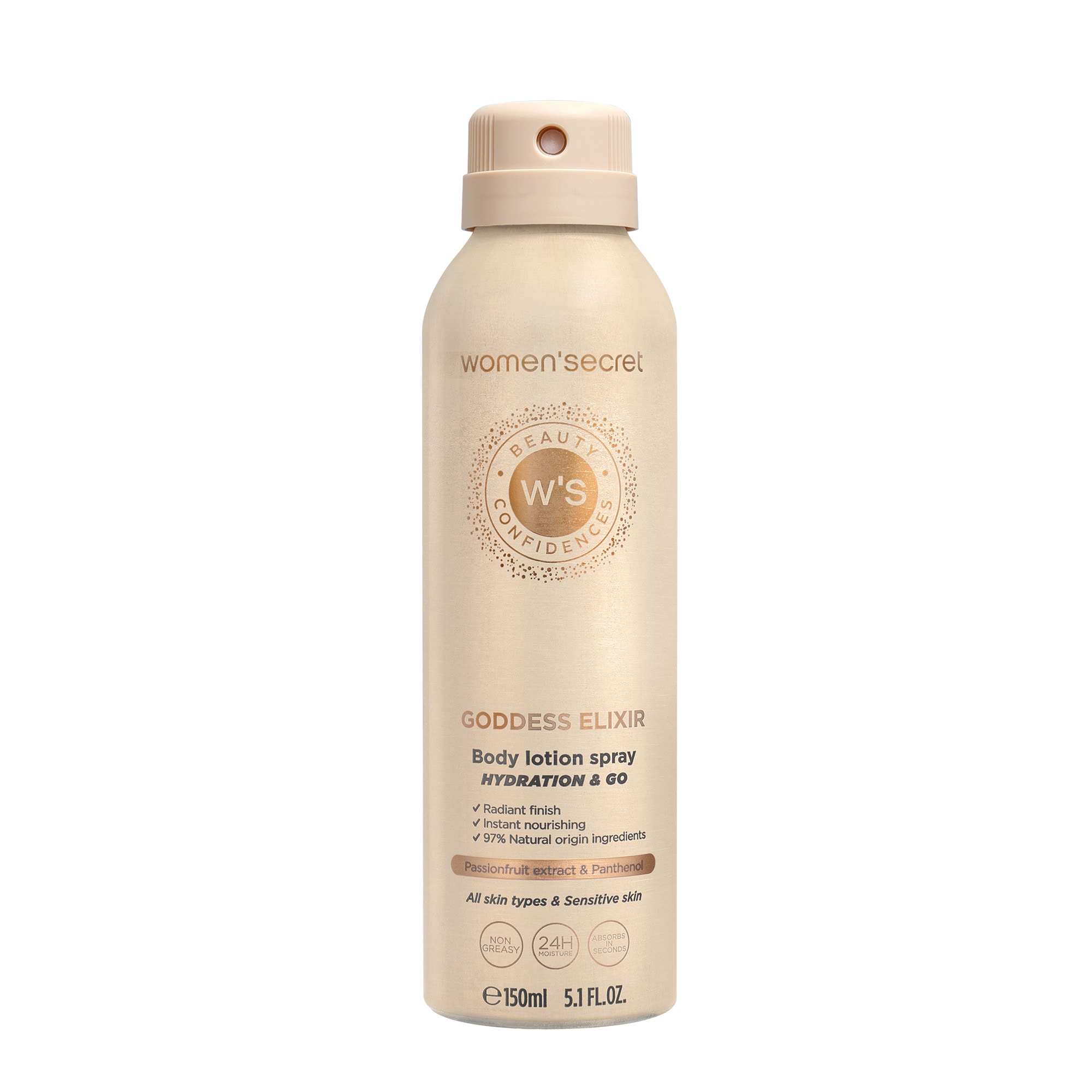 WOMEN'SECRET Damen Körperlotion "Goddess Elixir Body Lotion Spray", beige, Hautpflegemittel