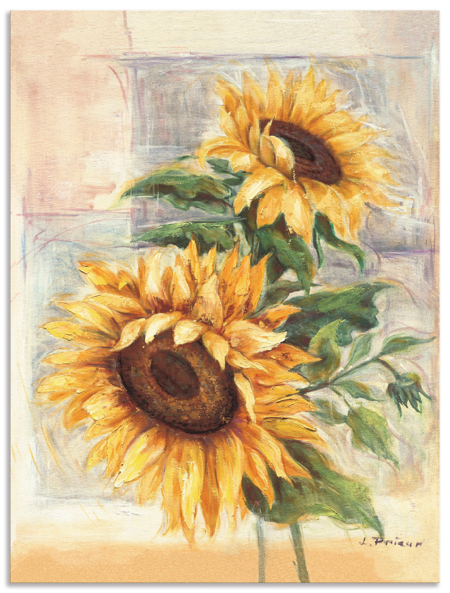 Artland Wandbild "Sonnenblumen II" Blumen 1 Stk. tlg. als Alubild, Leinwandbild, Poster in verschied. Größen