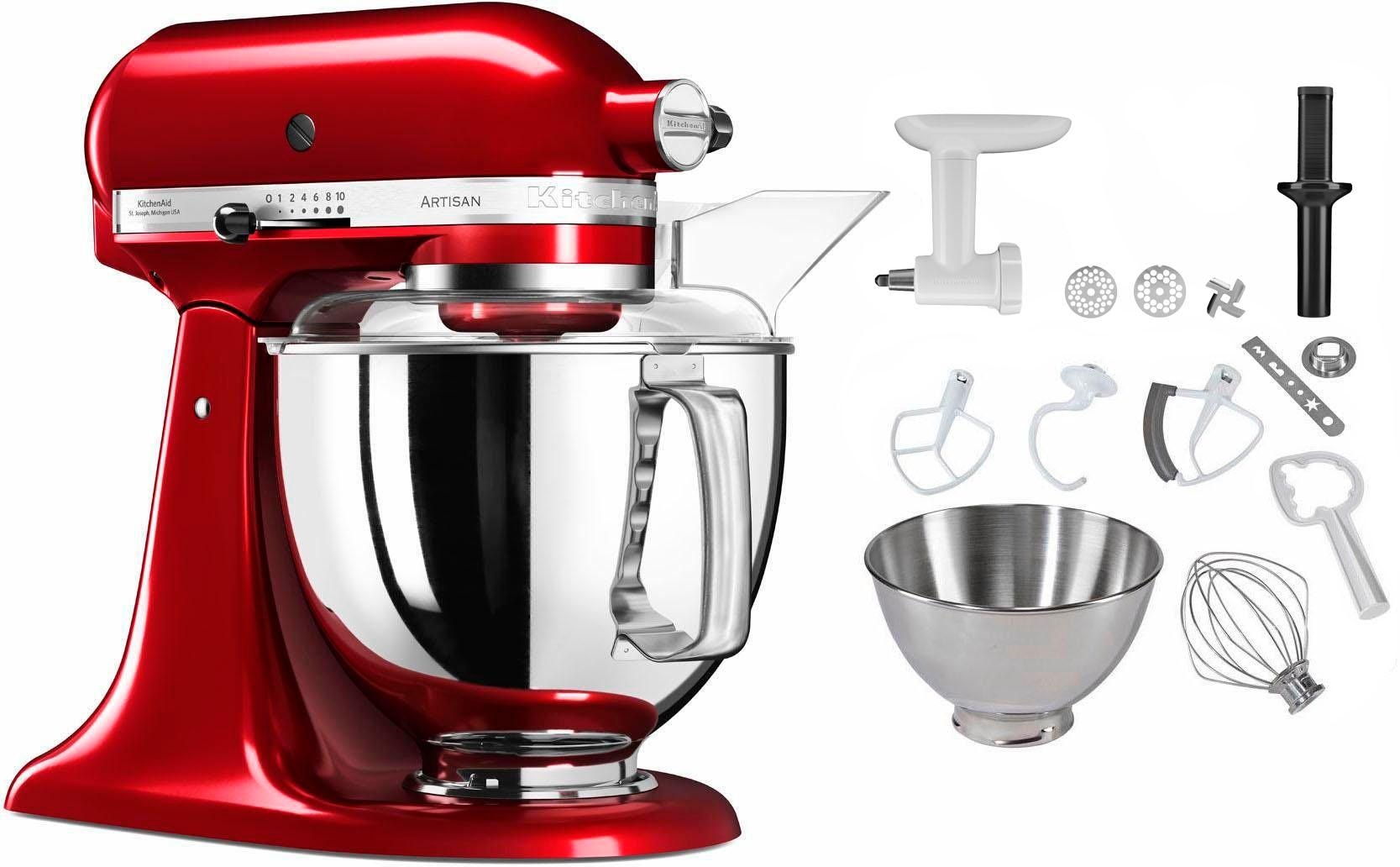 KitchenAid Küchenmaschine »5KSM175PSECA LIEBESAPFEL-ROT«, mit Gratis Fleischwolf+Spritzgebäckvorsatz (Wert ca. 129,-UVP)