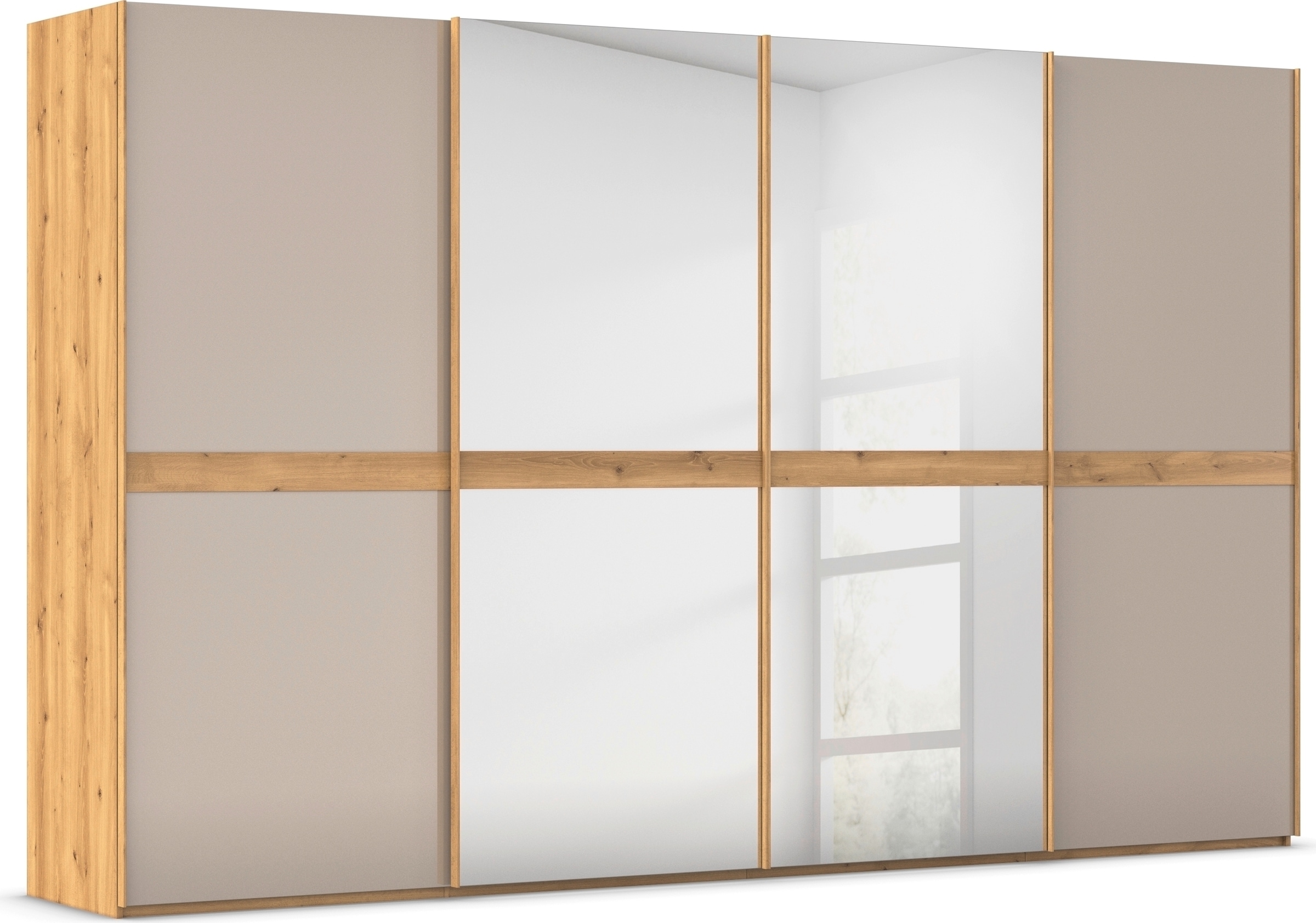 rauch "Kleiderschrank Schrank Garderobe Schlafzimmerschrank SCALE-LINE" edle Optik mit Bauchbinde mit Glas/Spiegel-Front MADE IN GERMANY