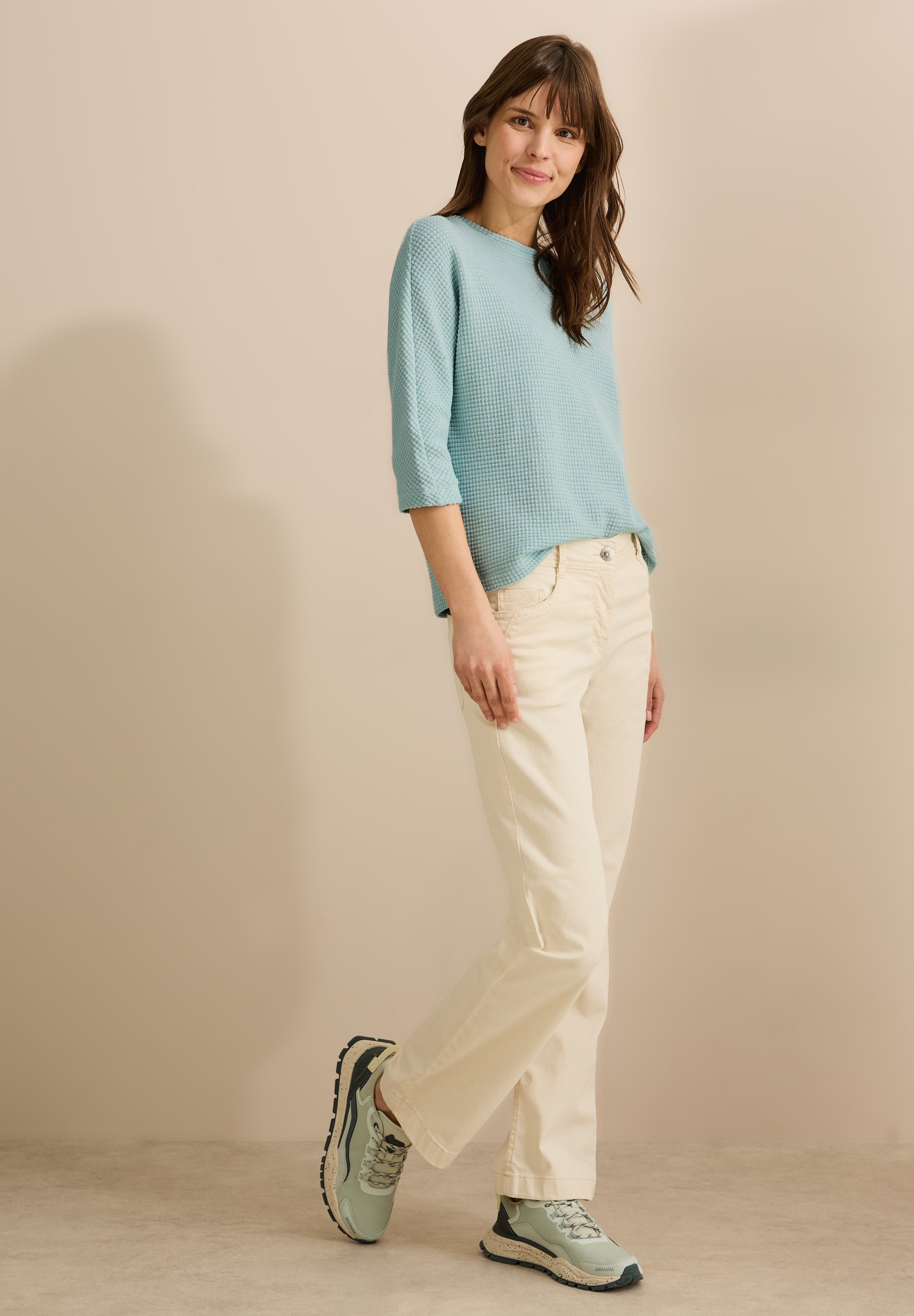 Cecil 3/4-Arm-Shirt, mit U-Boot-Ausschnitt