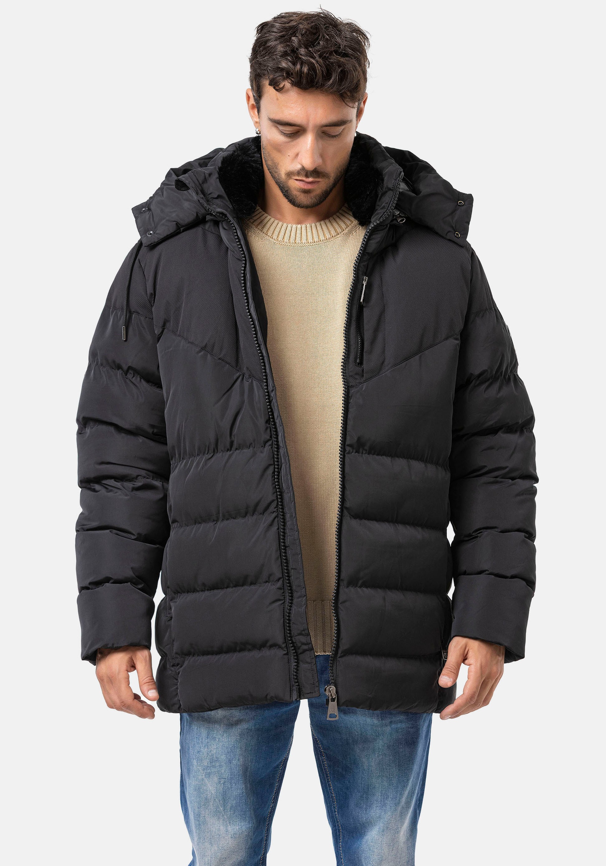 Cipo & Baxx Steppjacke mit Kapuze günstig online kaufen