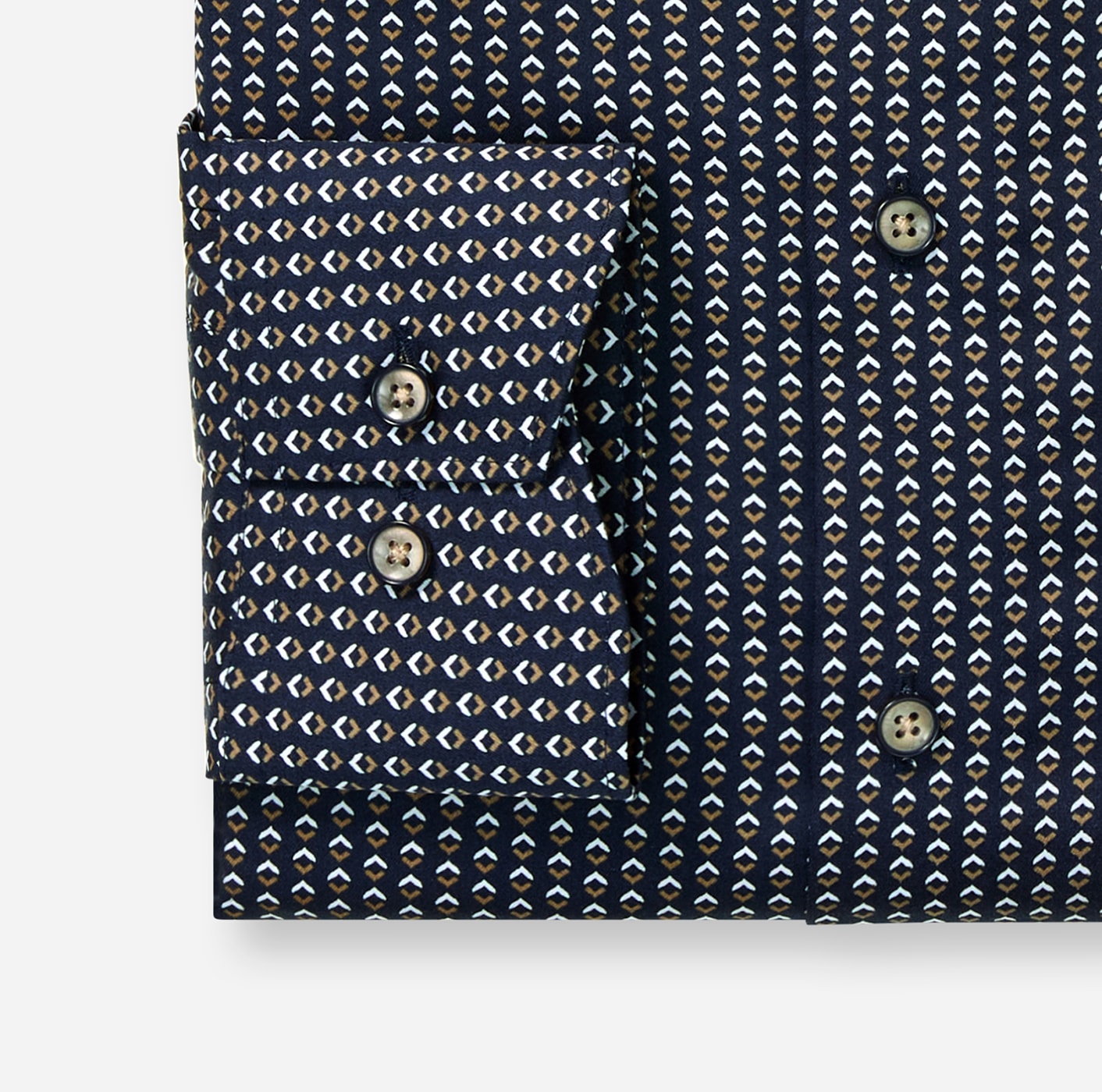 OLYMP Langarmhemd »Luxor« graphisches Muster, modern fit, Businesshemd, New-Kentkragen