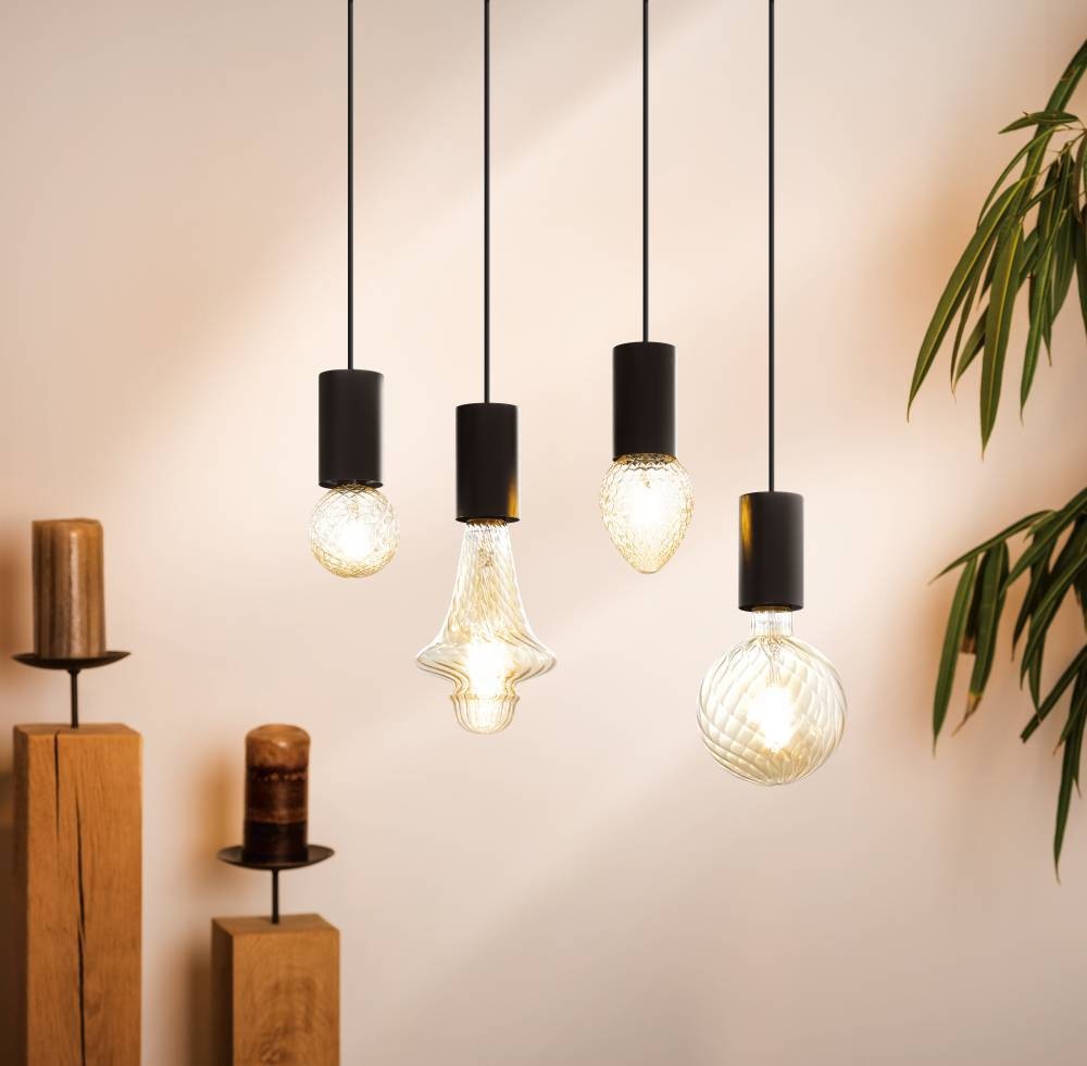 EGLO Hängeleuchte »POZUETA Schnurpendel, Pendelllampe, schwarz, Stahl, Esstischlampe, E27«, 1 flammig, Leuchtmittel E27 | ohne Leuchtmittel, Hängelampe, Wohnzimmerlampe, Vintage, Industrial, modern, 110x12,5cm