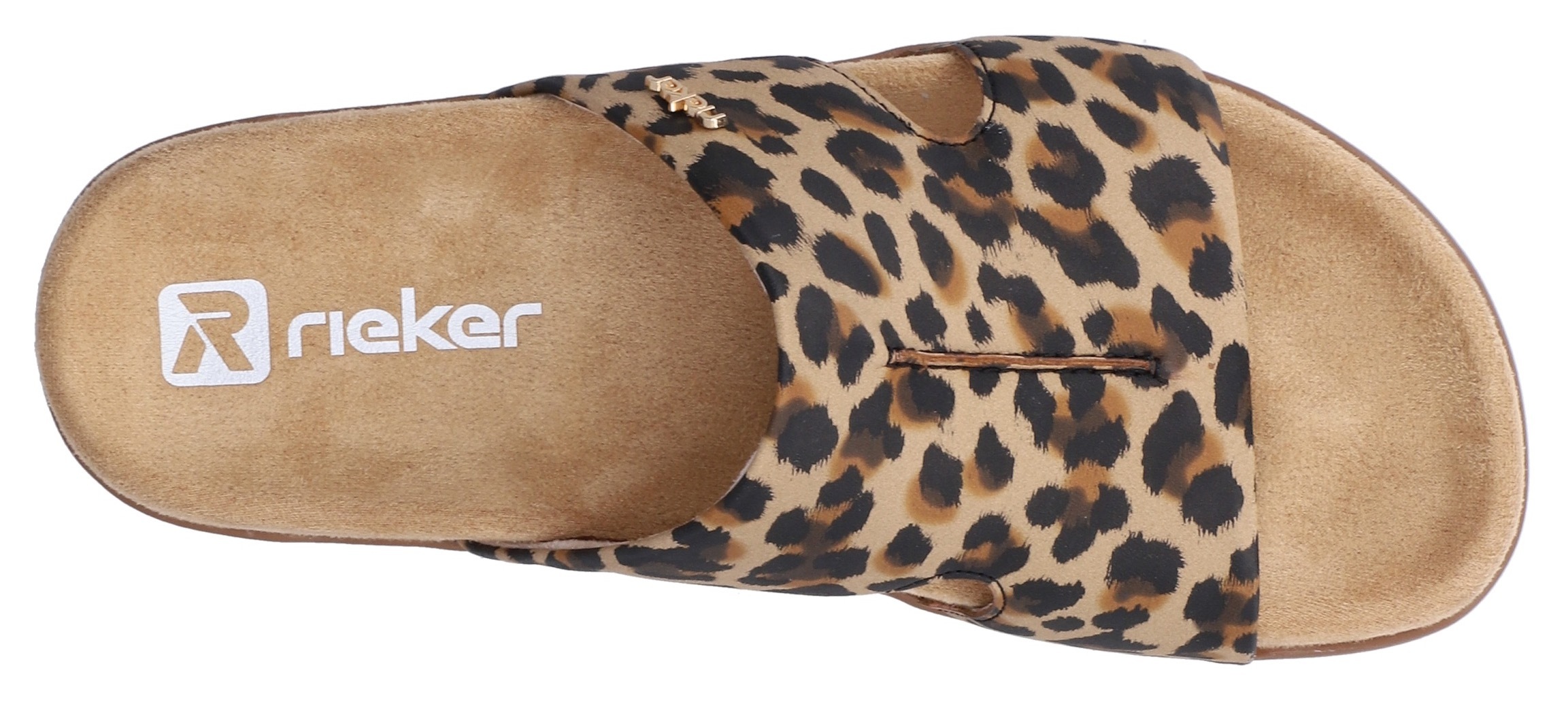 Rieker Pantolette  Sommerschuh, Strandschuh, Urlaubsschuh in Leo-Optik