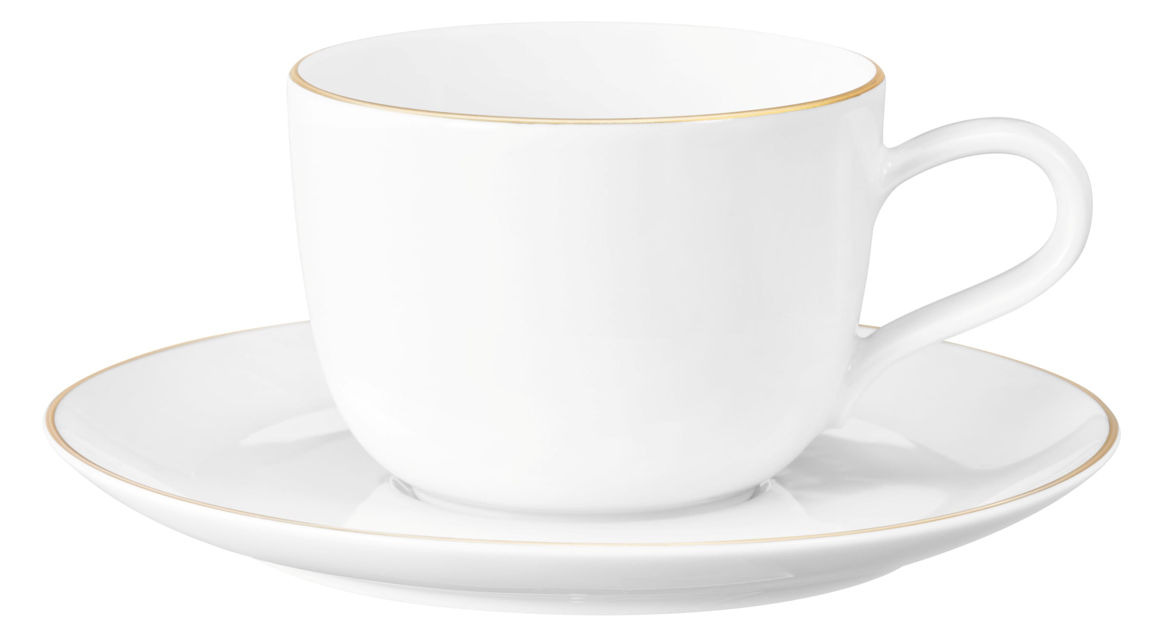 Seltmann Weiden Kaffeeservice »Geschirr-Set, Service Liberty Goldrand«, (Set, 18 tlg., 6x Kaffeeobertasse, 6x Kombi-Untertasse groß, 6x Frühstücksteller rund), Teller Set, Tassen, gold, Made in Germany, 18 Teile, für 6 Personen