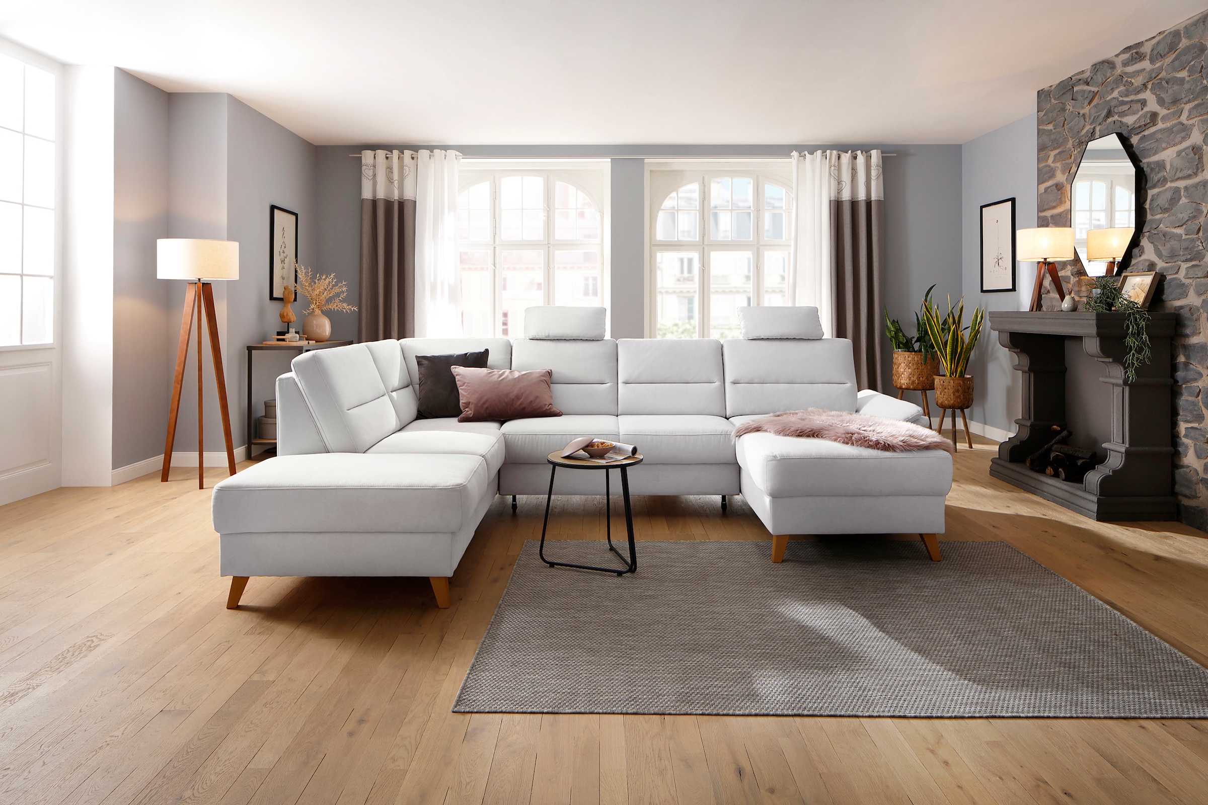 Home affaire "Westerland U-Form" Federkern, wahlweise Bettfunktion, Staurau günstig online kaufen