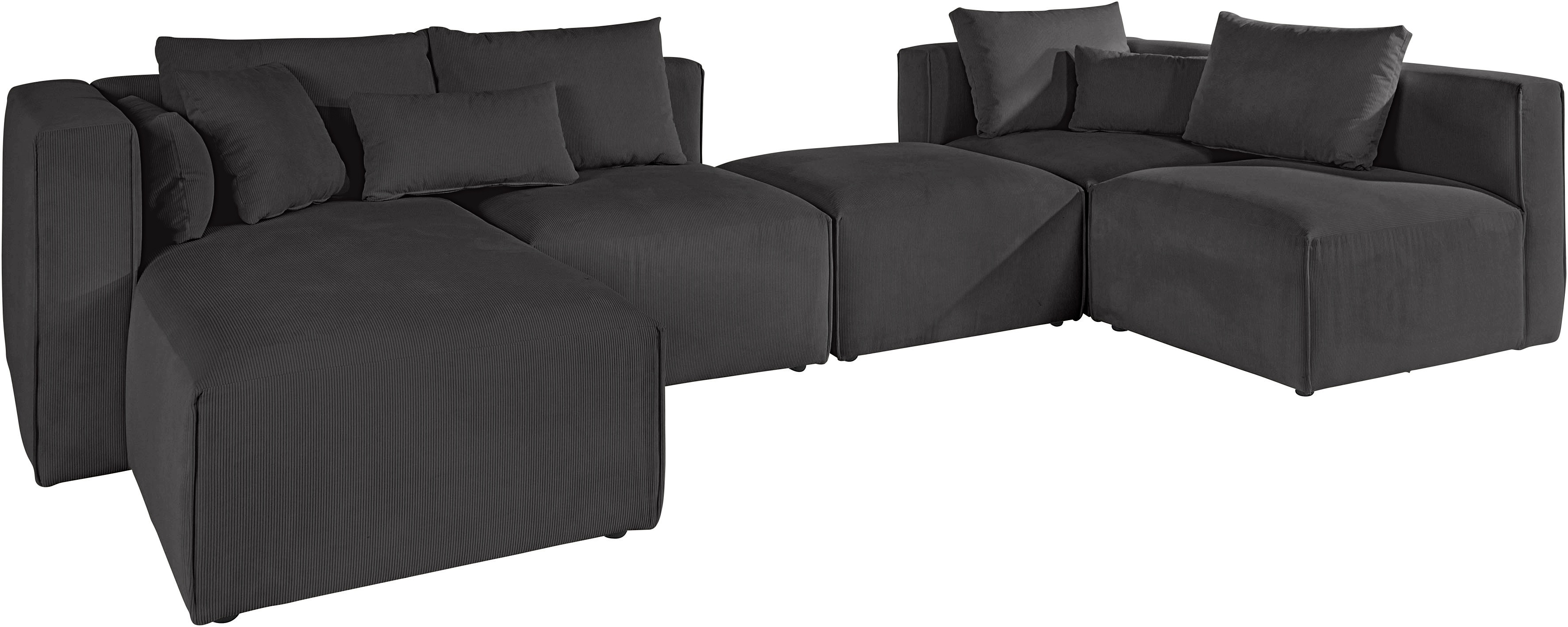 Thumbnail - Home affaire Wohnlandschaft "Comfine U-Form" zusammengesetzt aus Modulen, in 3 Stoffen und vielen Farben
