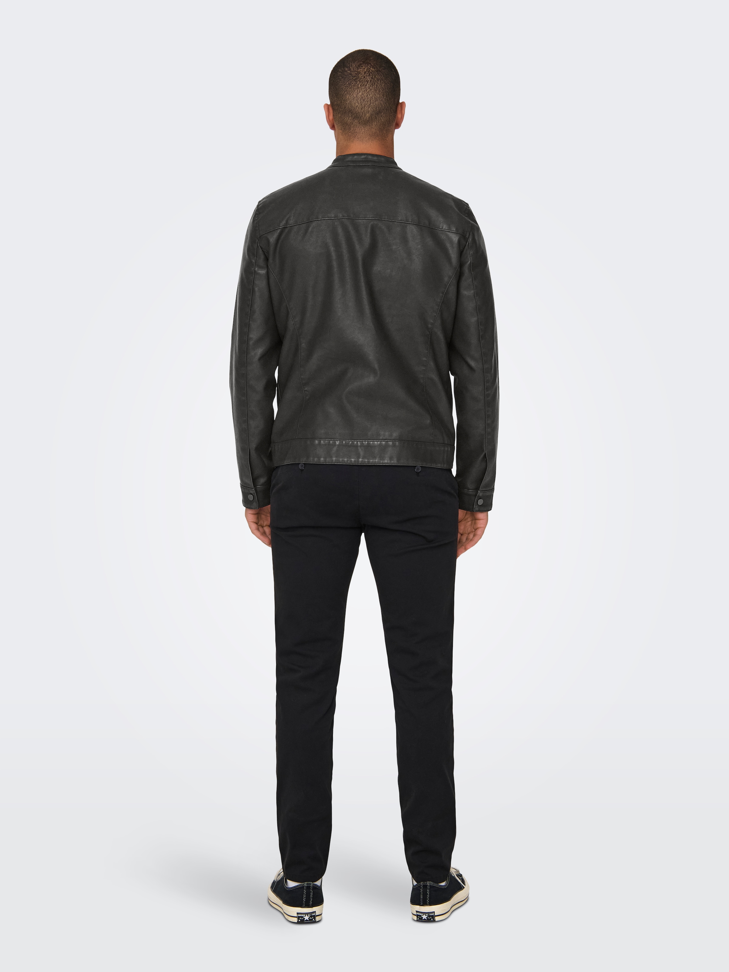 ONLY & SONS Bikerjacke »MIKE PU RACER JACKET«, ohne Kapuze