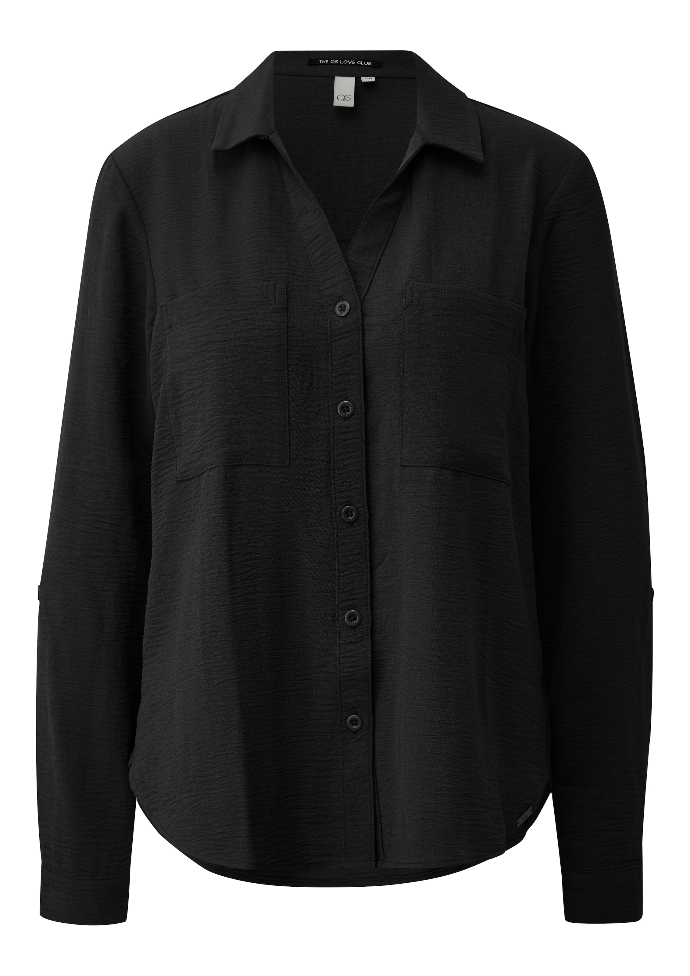 QS Langarmbluse mit Knopfleiste und Brusttaschen