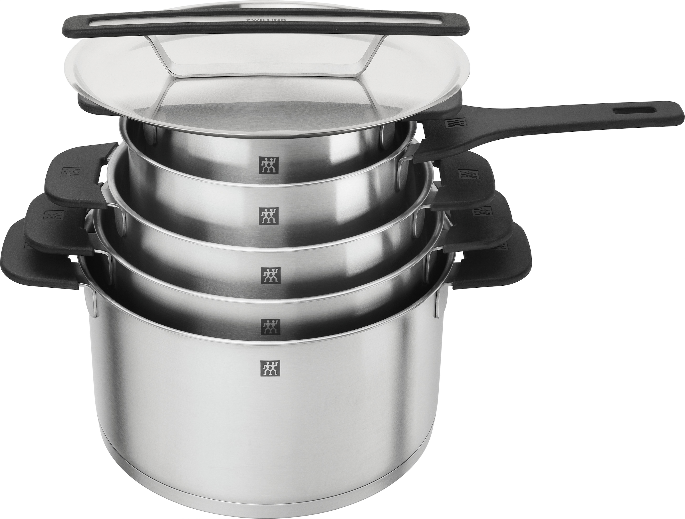 Zwilling Topf-Set »More« Set, 4 Kochtöpfe (16, 20, 22, 24 cm), 1 Stieltopf (18 cm), 5 tlg. Edelstahl 18/10