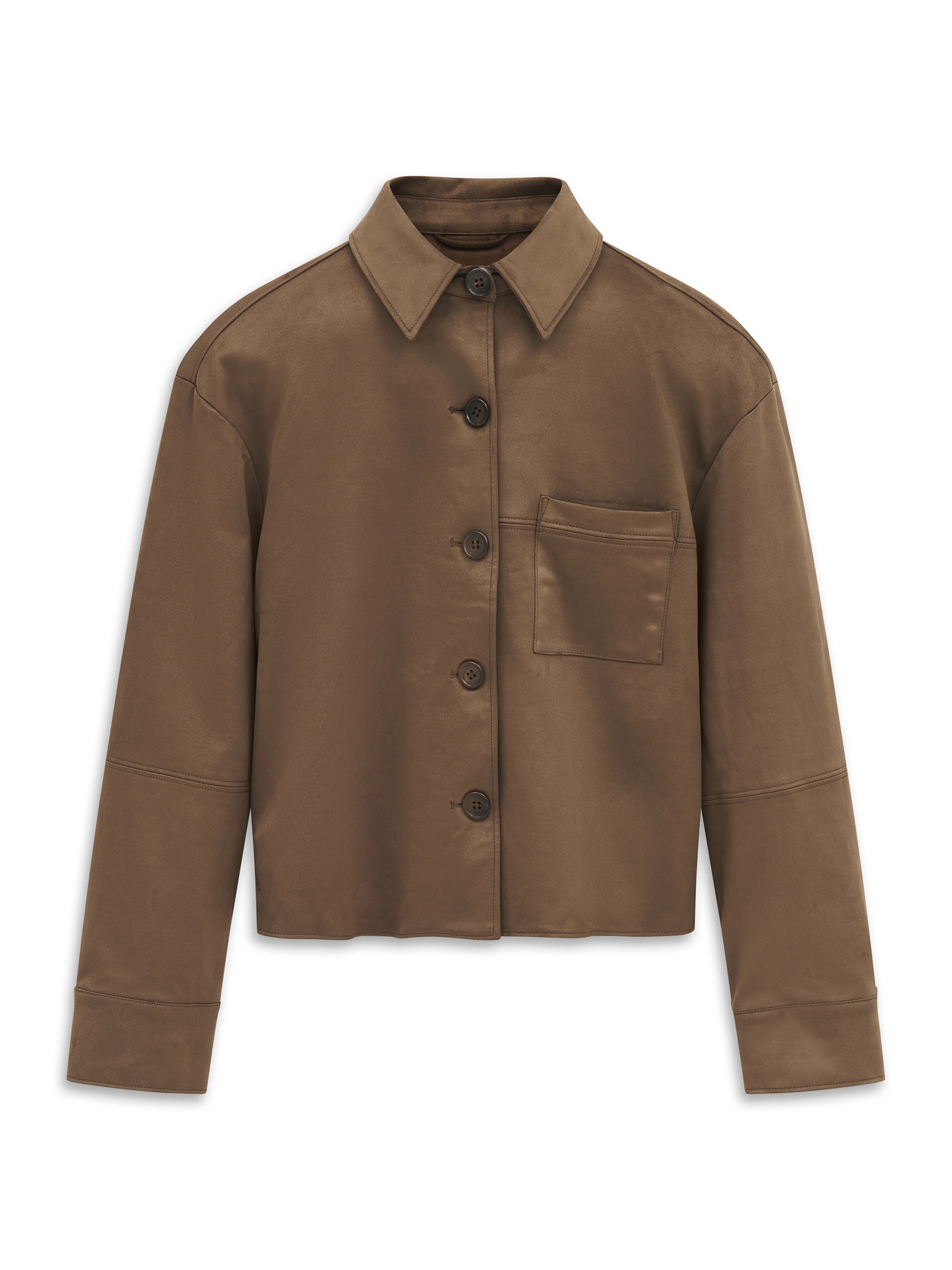 bugatti Kurzjacke »Regular Fit« Regular Fit Veloursleder-Optik Hemdjacke