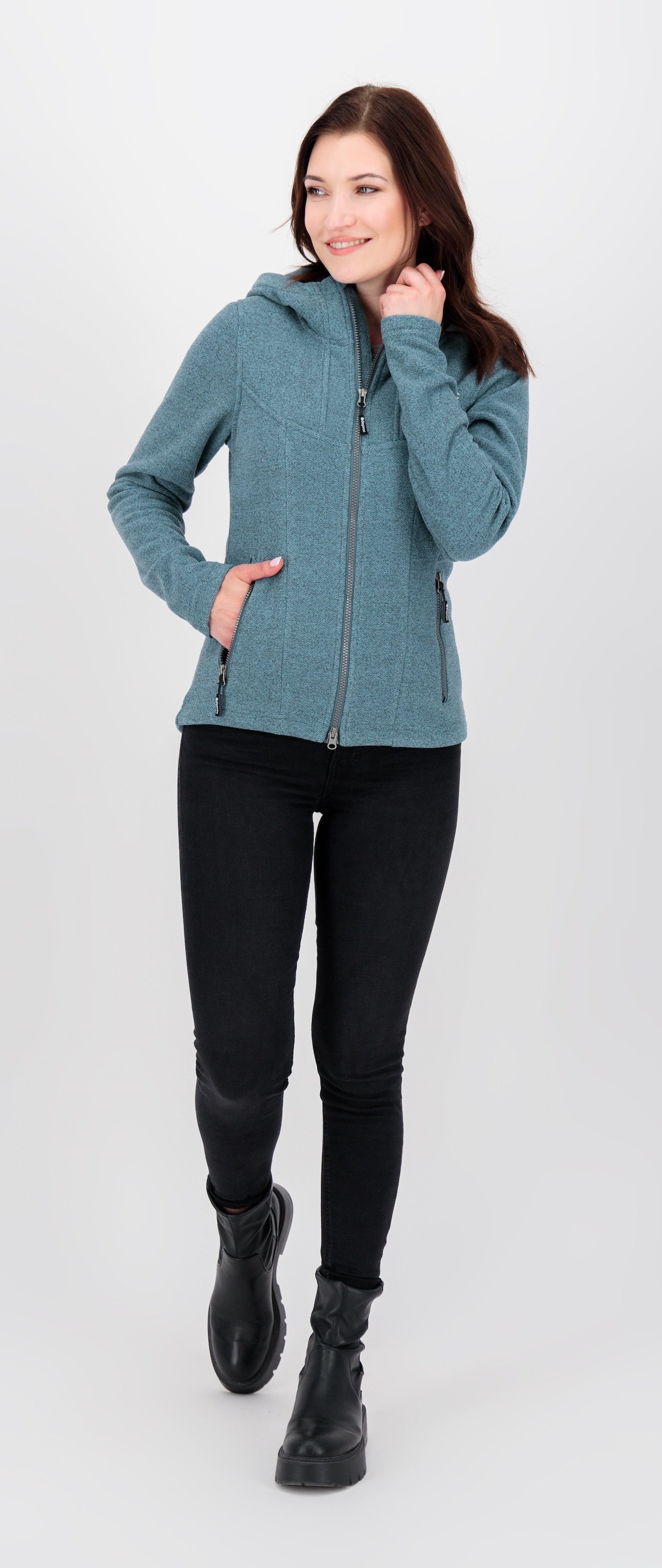 DEPROC Active Strickfleecejacke »GLORY MAY«, mit 2-Wege-Reißverschluss