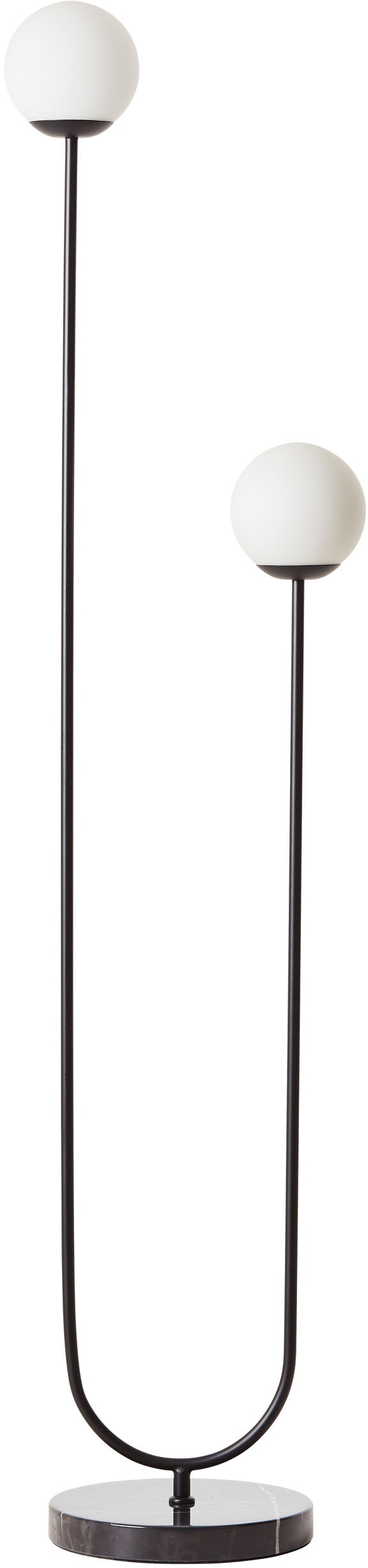 elbgestoeber Stehlampe elblicht, E14, 1 St., Stehleuchte mit Kugeln aus Opalglas, Fuß aus hochwertigem Marmor