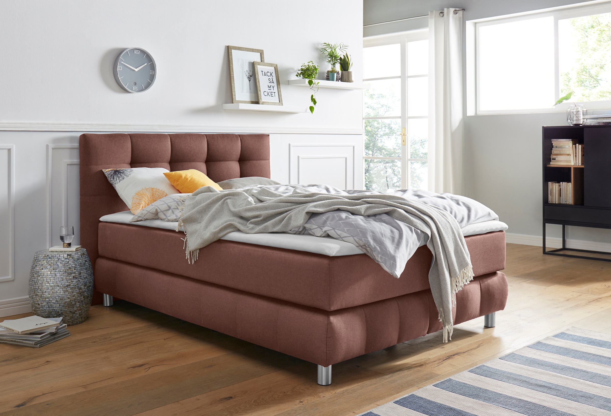 Home affaire Boxspringbett "Salo" incl. Topper, 6 Breiten, 2 Härtegrade, TF günstig online kaufen