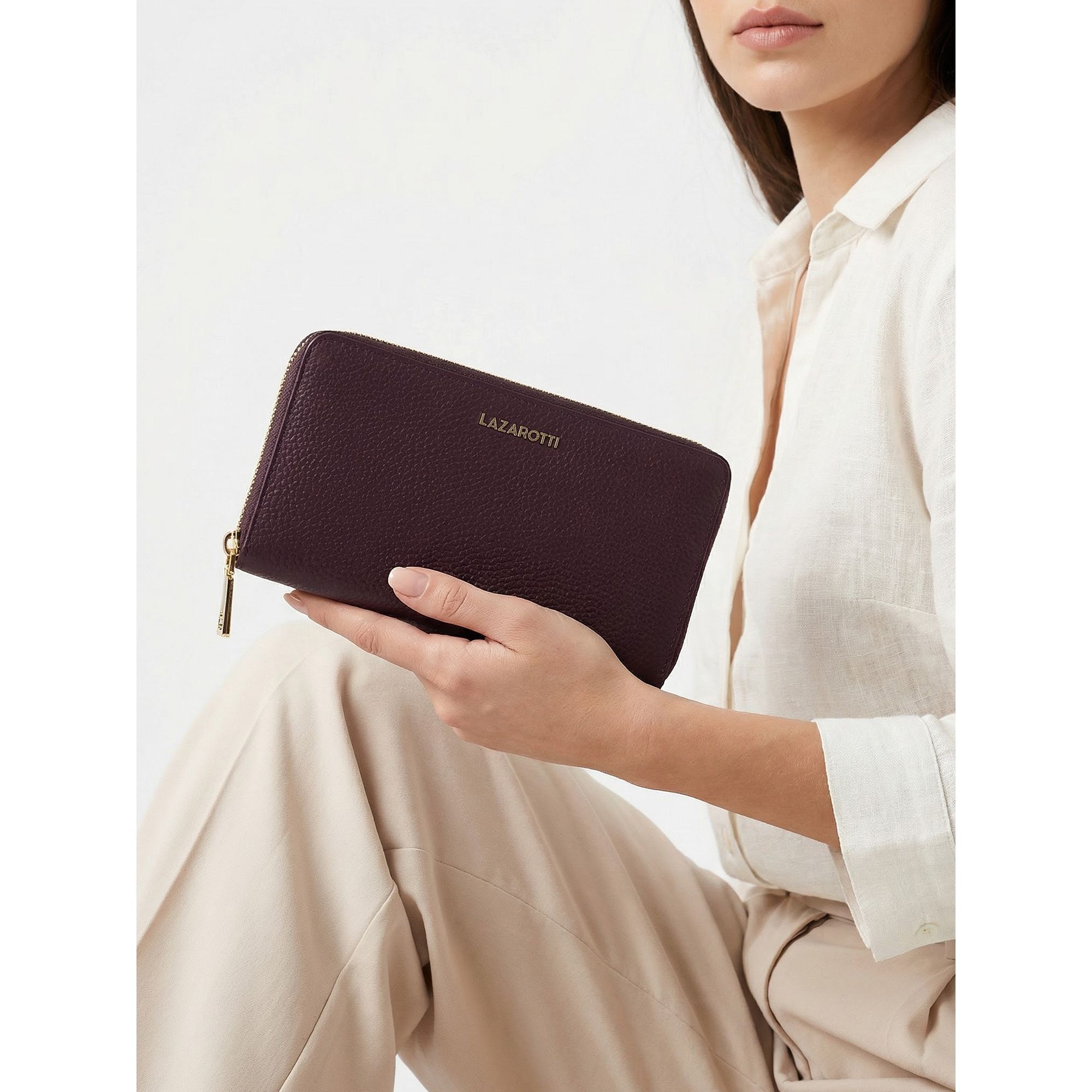 Lazarotti Geldbörse »Bologna Leather XL Zip-Around Geldbörse Leder 19 cm«