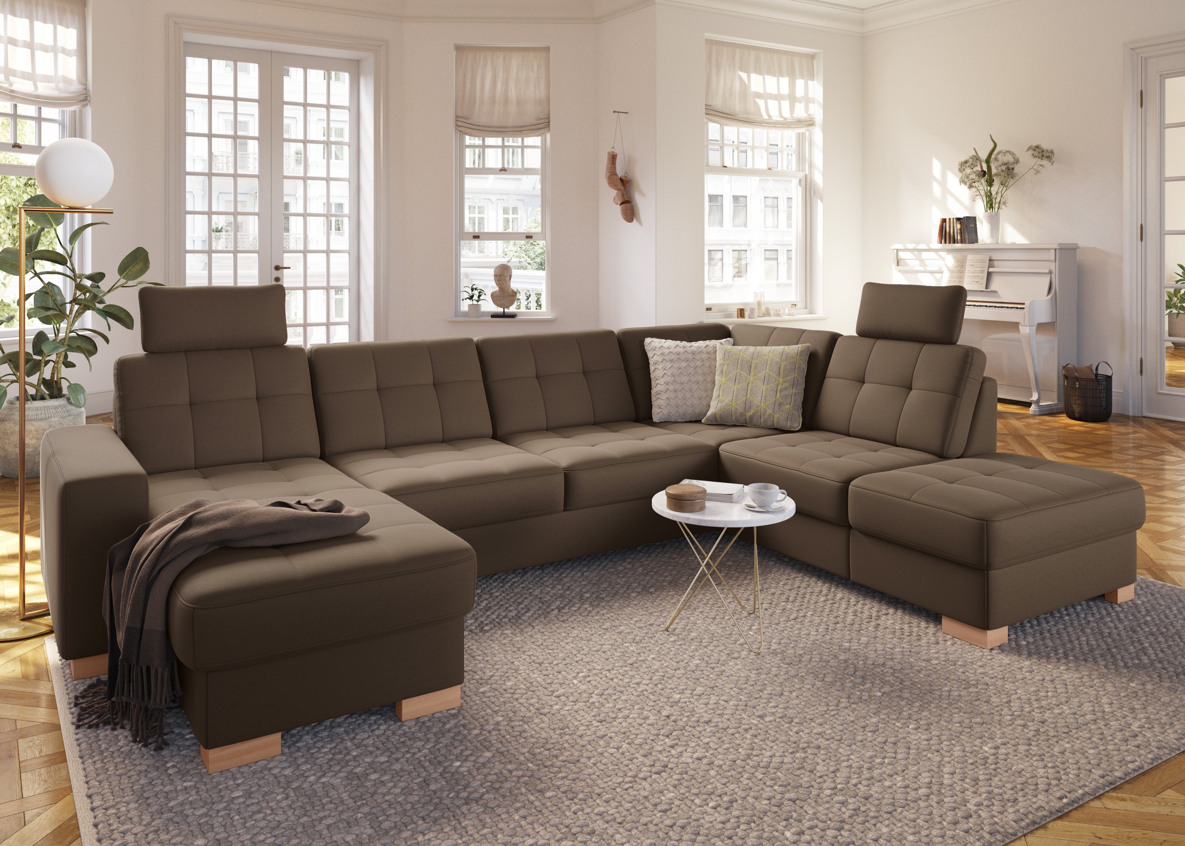 sit&more Wohnlandschaft »Quincy U-Form«, wahlweise mit Bettfunktion und Bettkasten