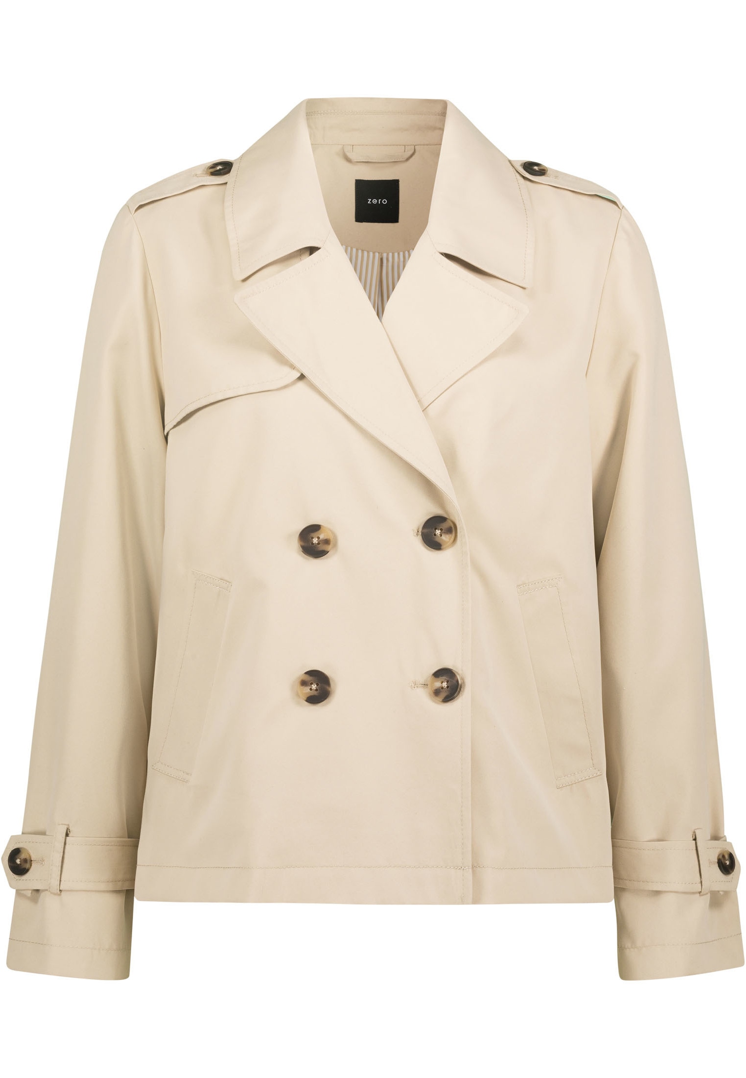 Zero Kurzjacke »zero Kurzer Trenchcoat zweireihig«