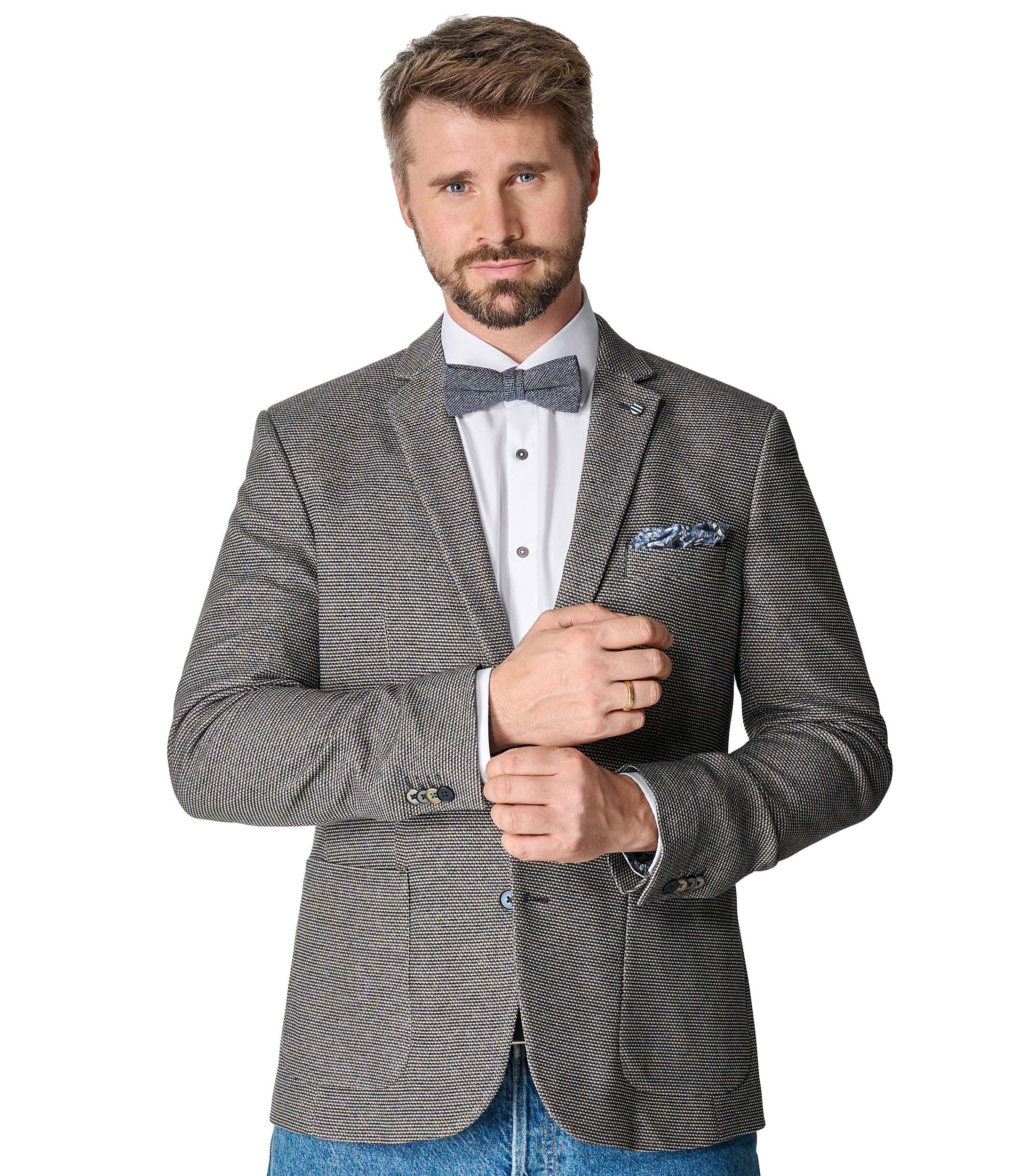 VENTI Fliege "VENTI Set aus Fliege und Einstecktuch gemustert"