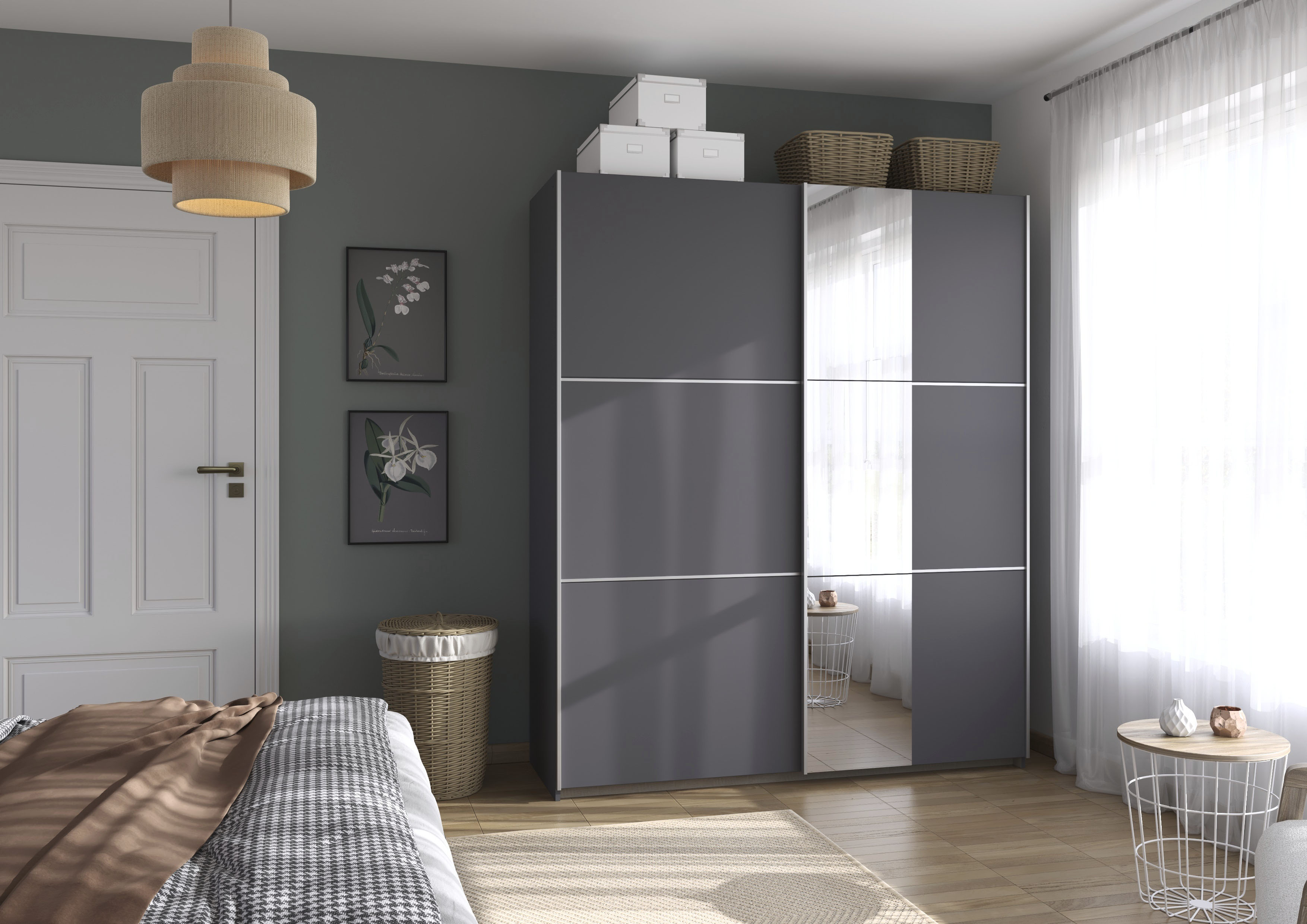OTTO home Kleiderschrank "Mehrzweckschrank Aktenschrank Möbel Mietswohnung TOPSELLER ASTANA" 3 Ausstattungen BASIC/CLASSIC/PREMIUM (inkl. SOFT-CLOSE-FUNKTION), mit 3 Spiegelelementen, Metallgriffleisten alufarbig MADE IN GERMANY
