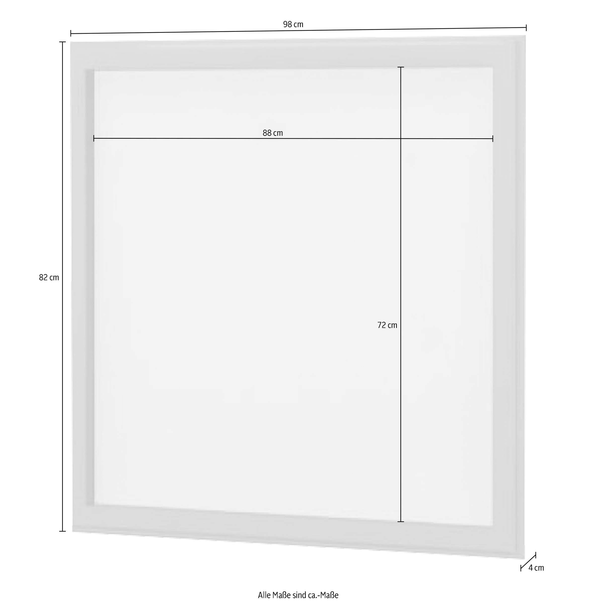 Home affaire Wandspiegel »Evergreen, Maße (B/T/H): 98/4/82 cm«, (hochwertige, langlebige UV Lackierung (matt), mit Rahmen und schönen Profil im Landhausstil, FSC-zertifiziert