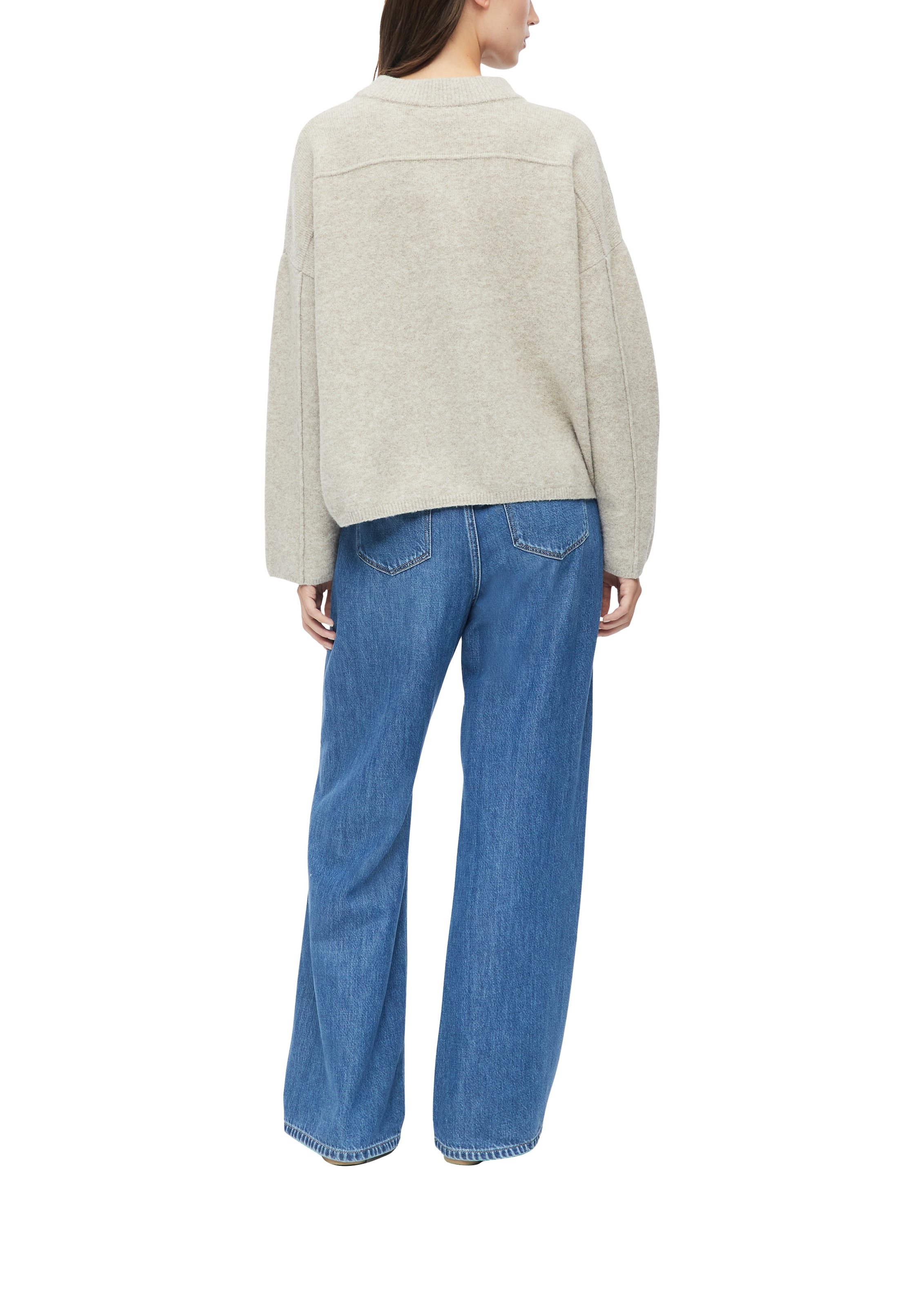 s.Oliver Strickpullover Langarmpullover mit Stehkragen / mit Wolle und Stretch
