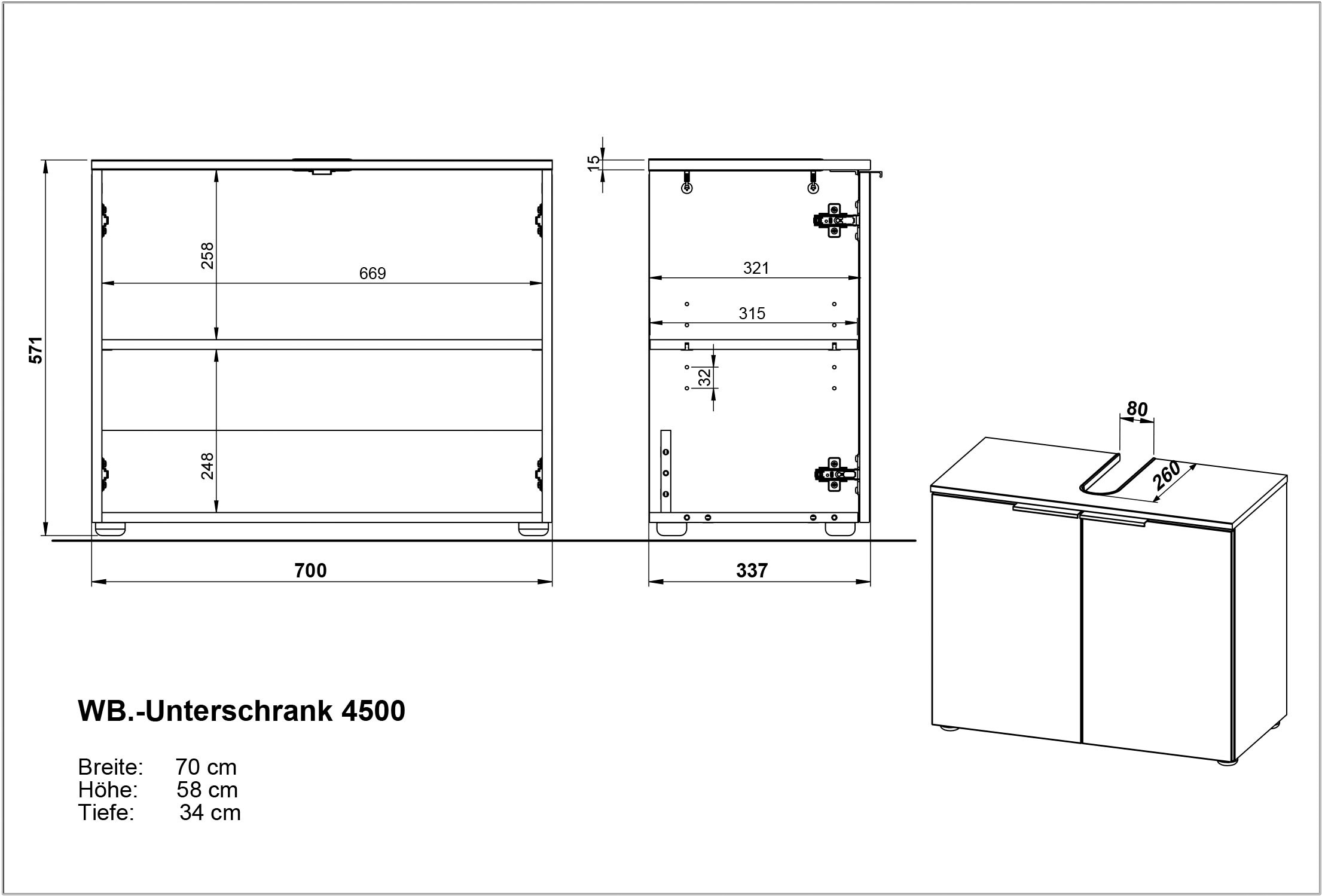 andas Badmöbel-Set »Majtum bestehend aus Waschbeckenunterschrank & Spiegel«, (2 St.), inkl. LED-Beleuchtung, Made in Germany