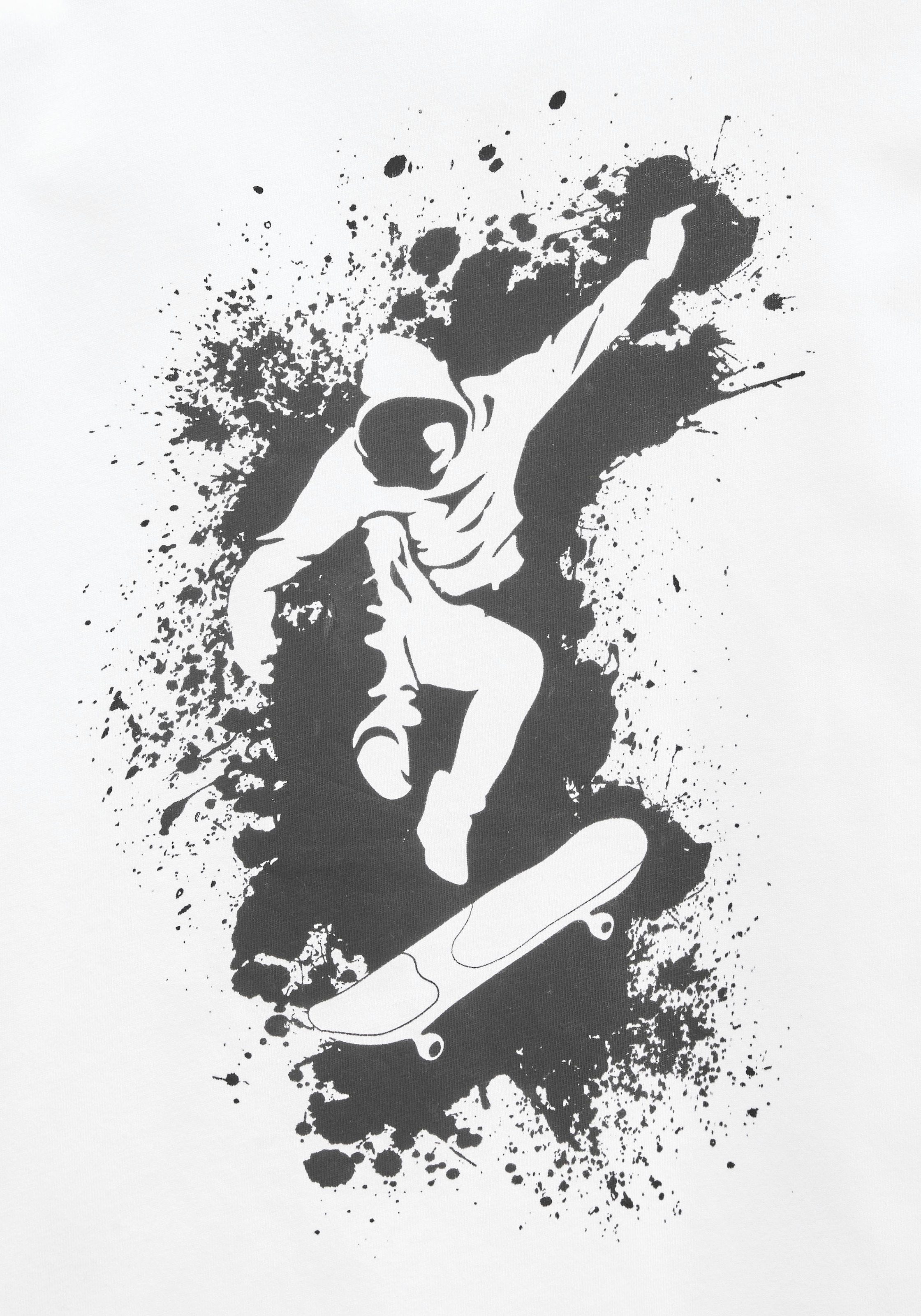 KIDSWORLD T-Shirt »Mit coolem SKATER-Print«, Kurzarm, Basic-Passform, bedruckt, Rundhalsausschnitt